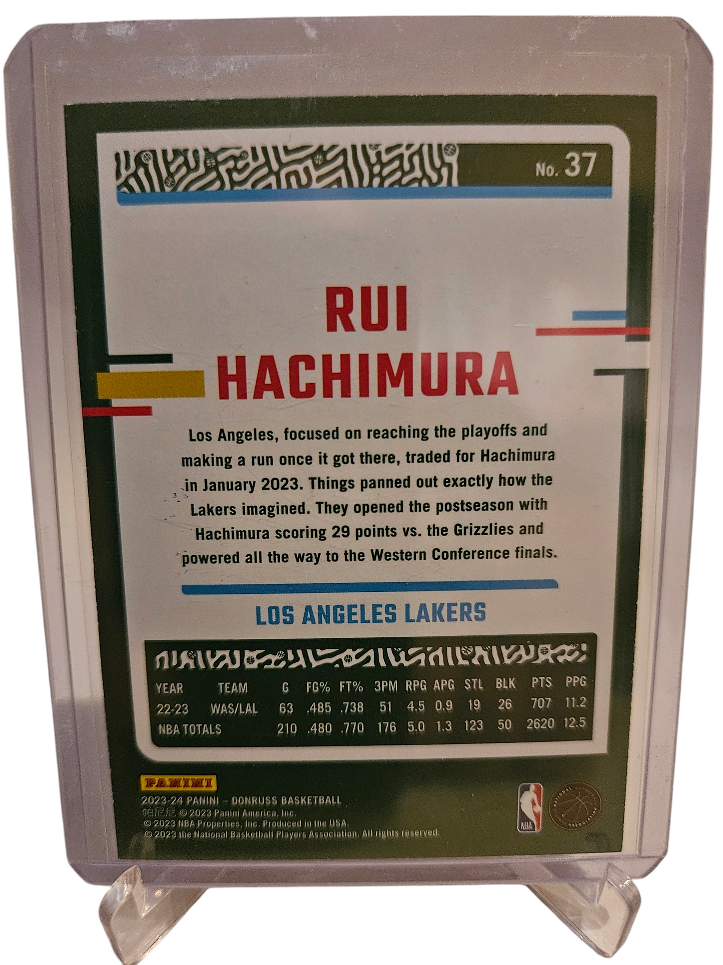 2023-24 Panini Donruss #37 Rui Hachimura Red Laser Holo