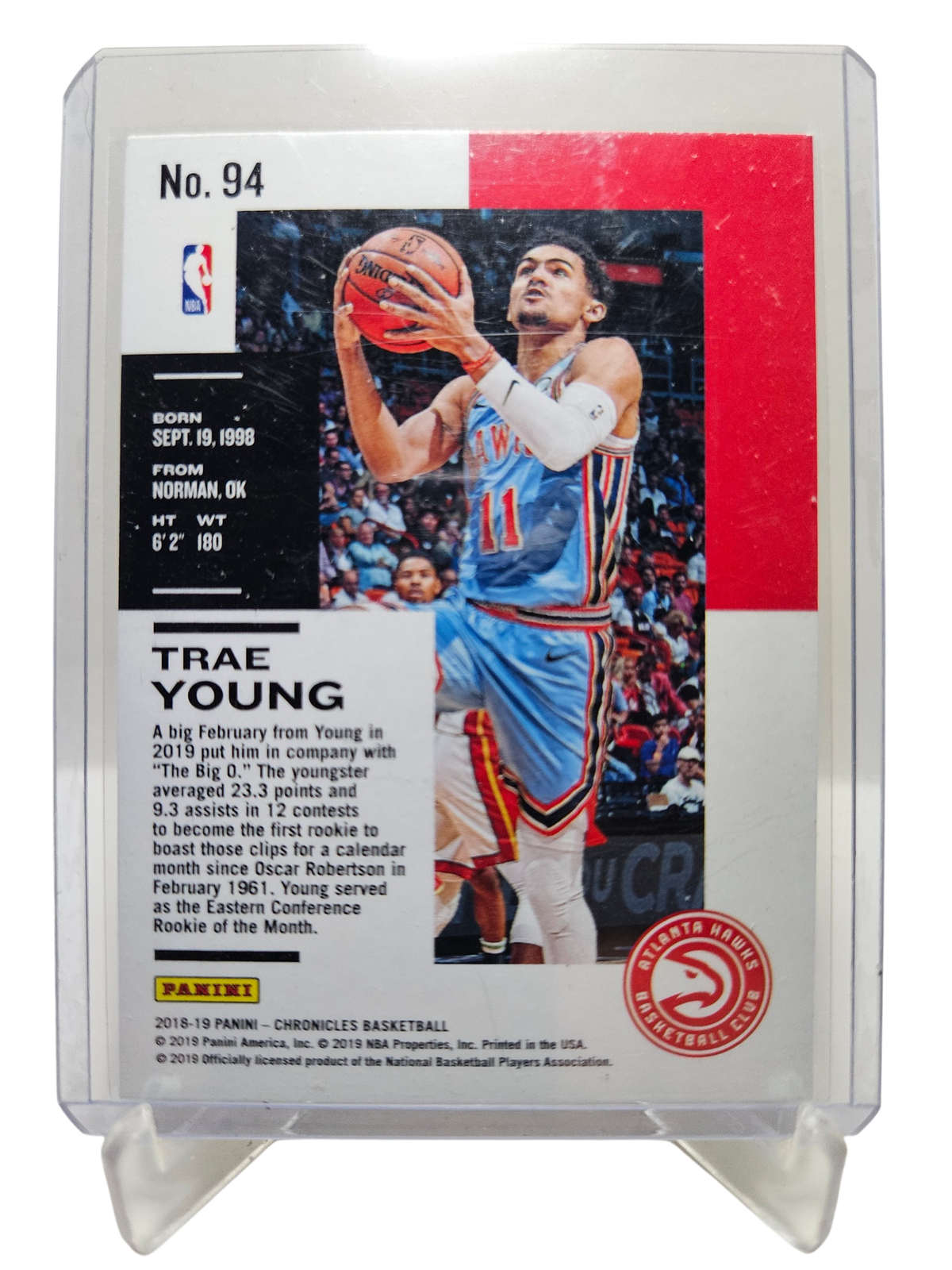 2018-19 Panini Chronicles #94 Trae Young Rookie Card Young Serves Youth