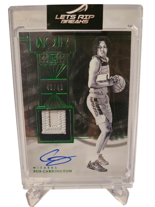 2024-25 Panini Noir #331 Bub Carington RPA On Card Patch Autograph 49/49