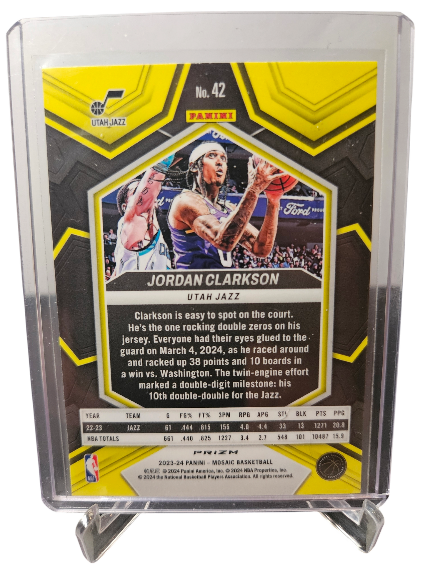 2023-24 Panini Mosaic #42 Jordan Clarkson Fastbreak Prizm