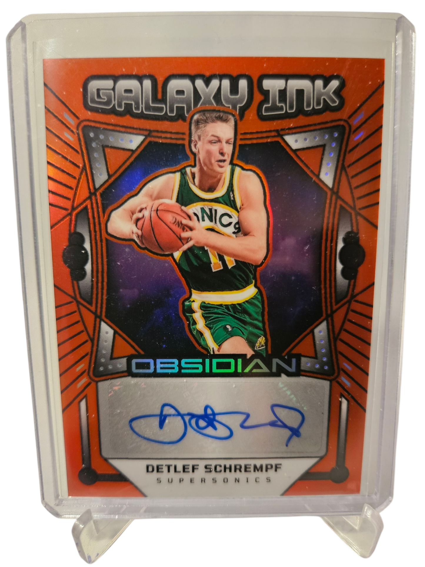 2024-24 Panini Obsidian #GI-DSS Detlef Schrempf Galaxy Ink Orange 22/99