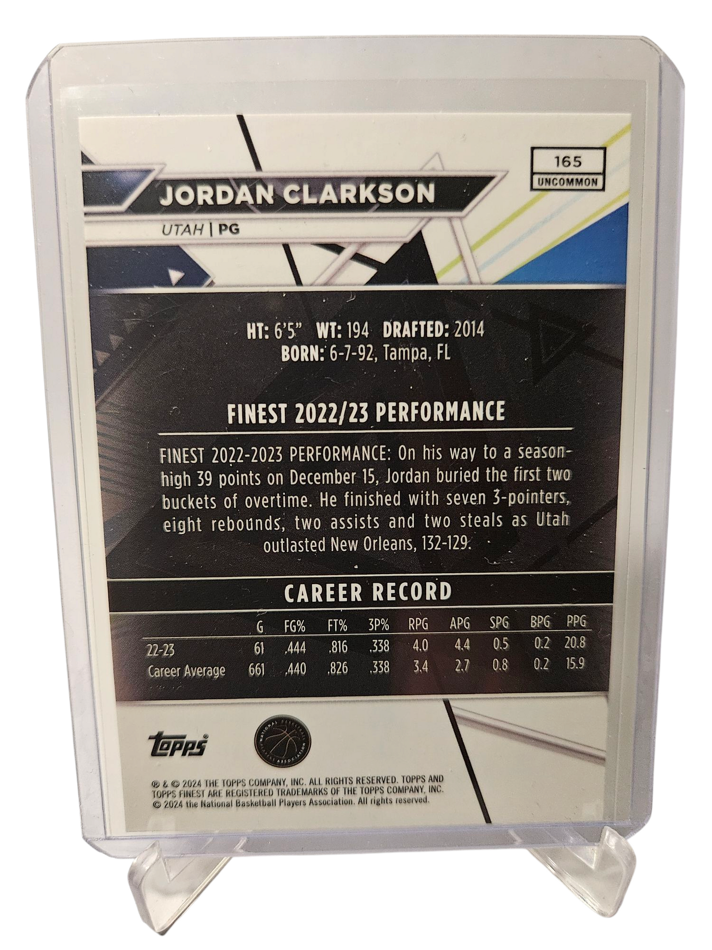 2023-24 Topps Finest #165 Jordan Clarkson Checker Board