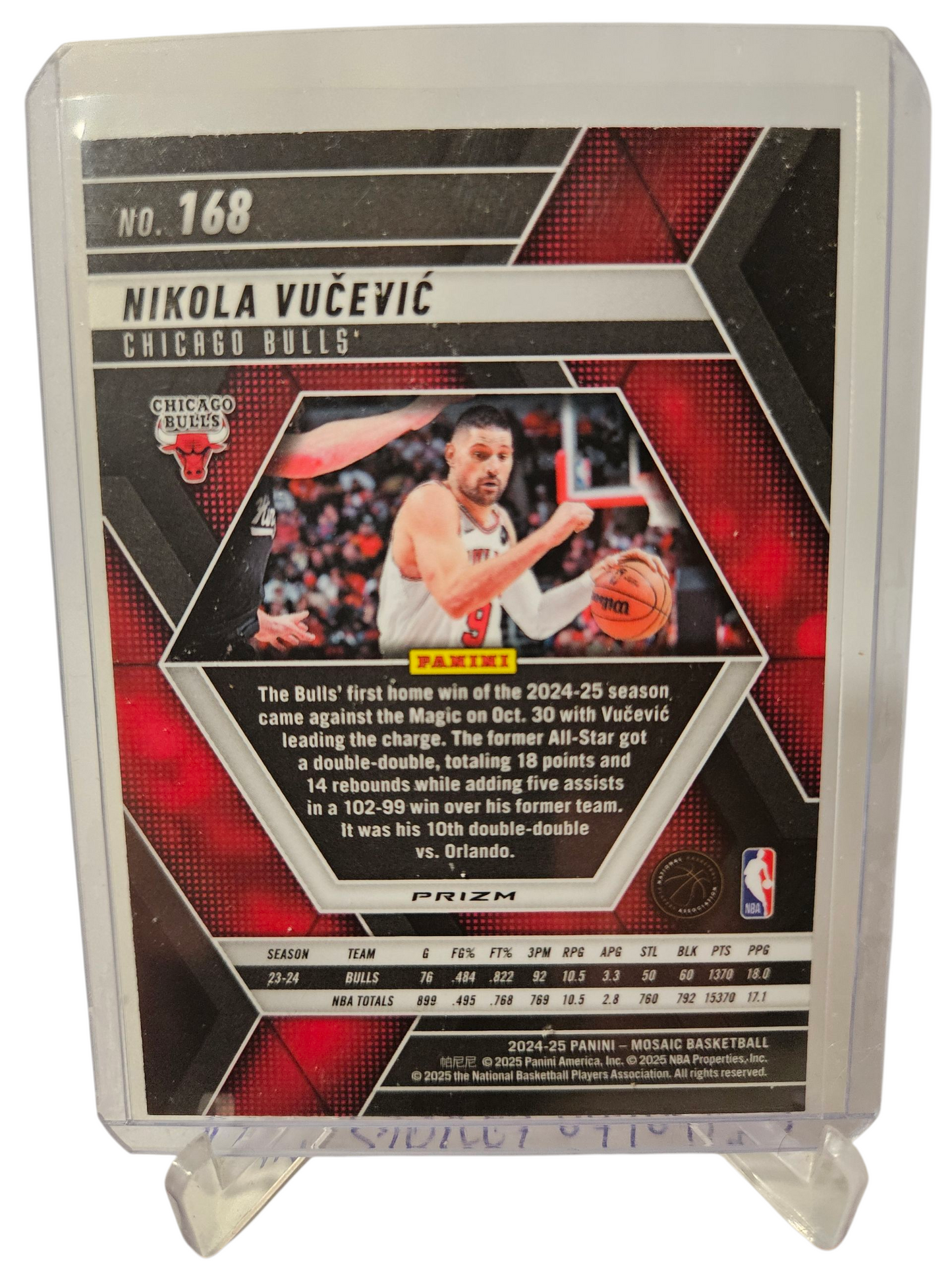 2024-25 Panini Mosaic #168 Nikola Vucevic Silver Prizm