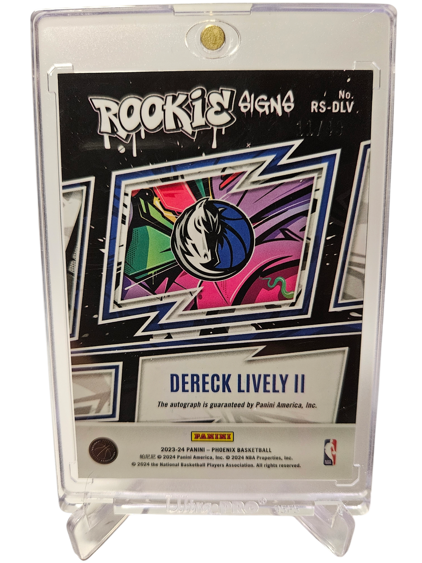 2023-24 Panini Phoenix #RS-DLV Dereck Lively II Rookie Signs Red Autograph 11/49