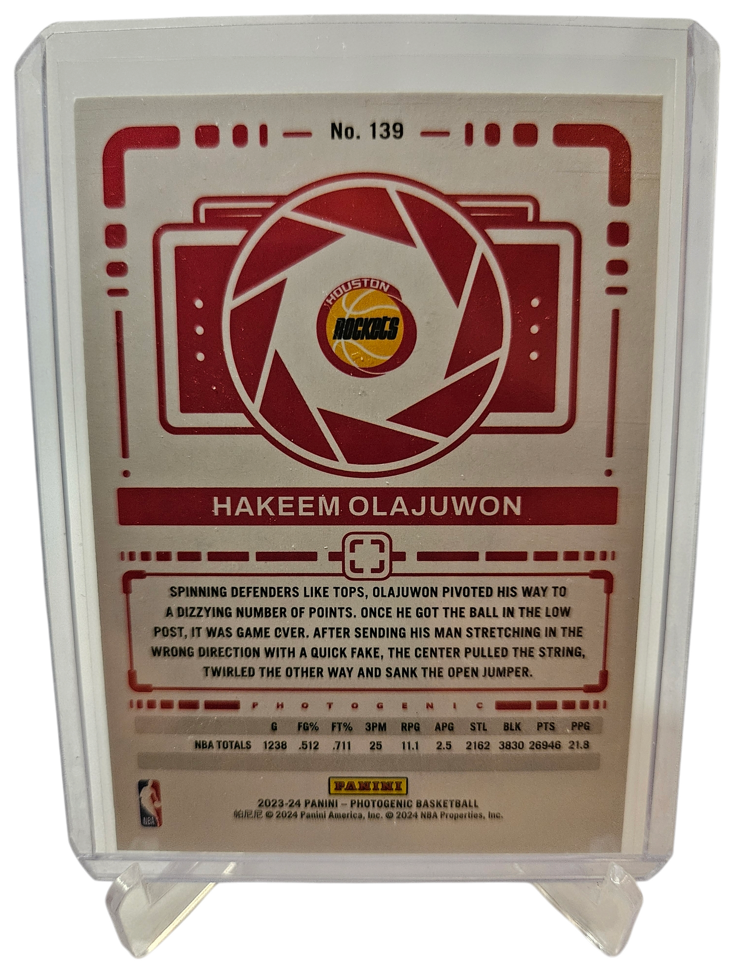 2023-24 Panini Photogenic #139 Hakeem Olajuwon