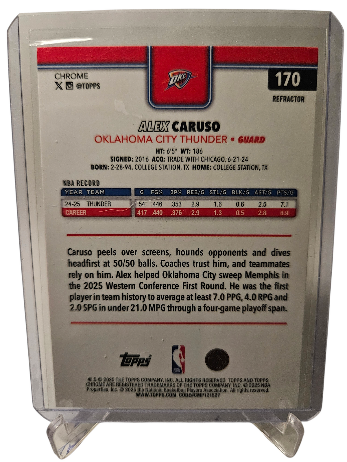 2025 Topps Chrome #170 Alex Caruso Refractor