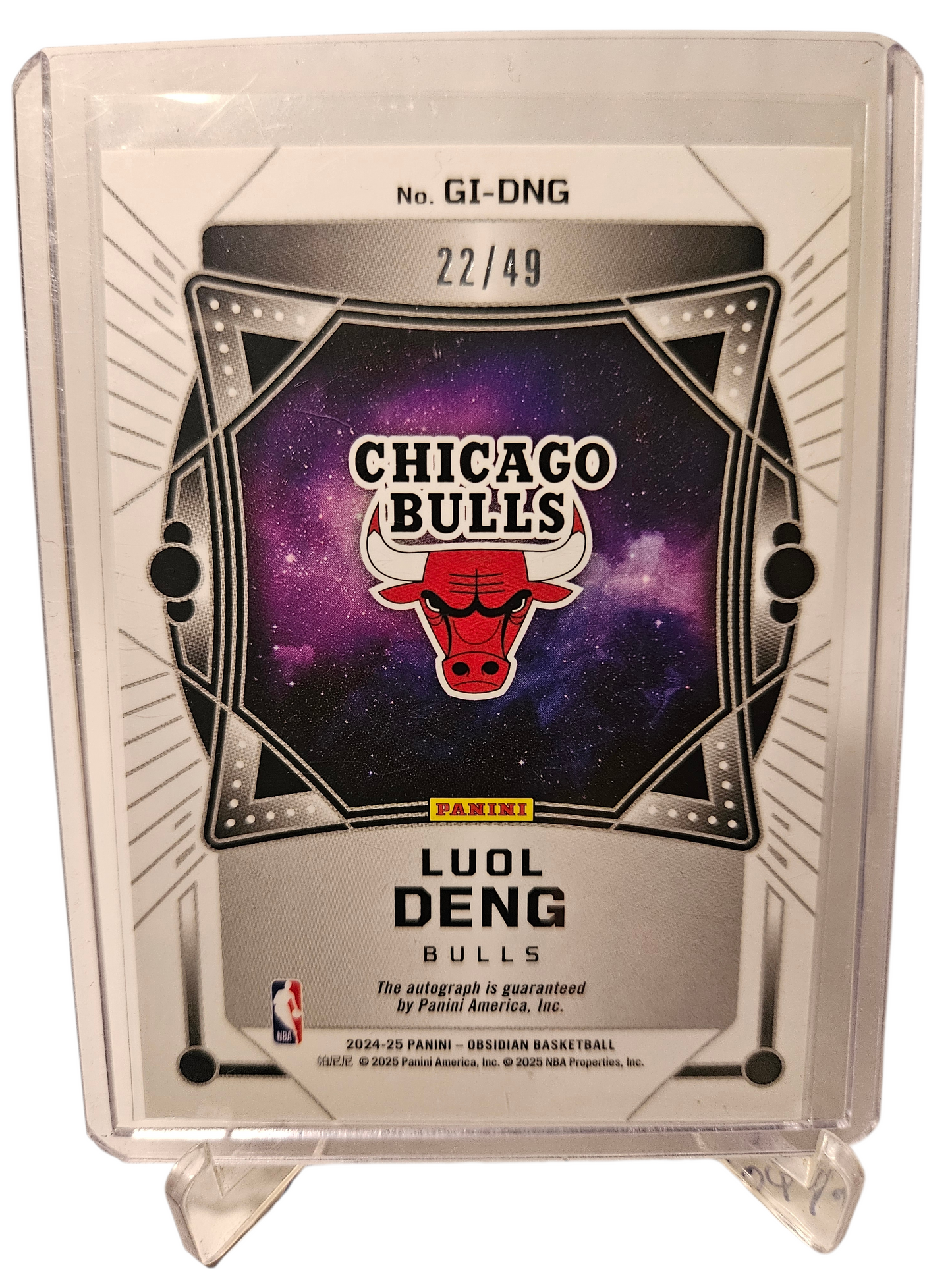 2024-25 Panini Obsidian #GI-DNG Luol Deng Galaxy Ink Autograph Purple 22/49