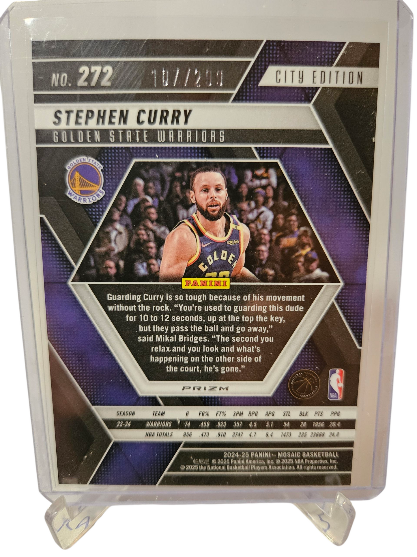 2024-25 Panini Mosaic #272 Stephen Curry City Edition Red Lava Prizm 107/299