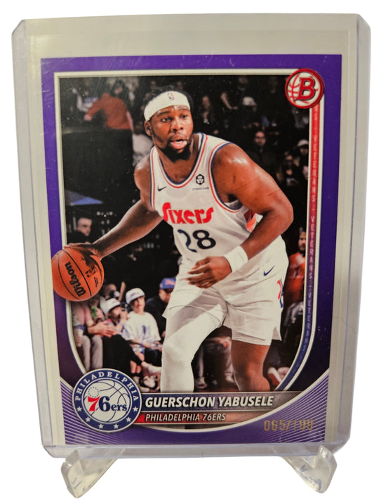2025 Topps Bowman #155 Guerschon Yabusele Purple Recractor 065/199
