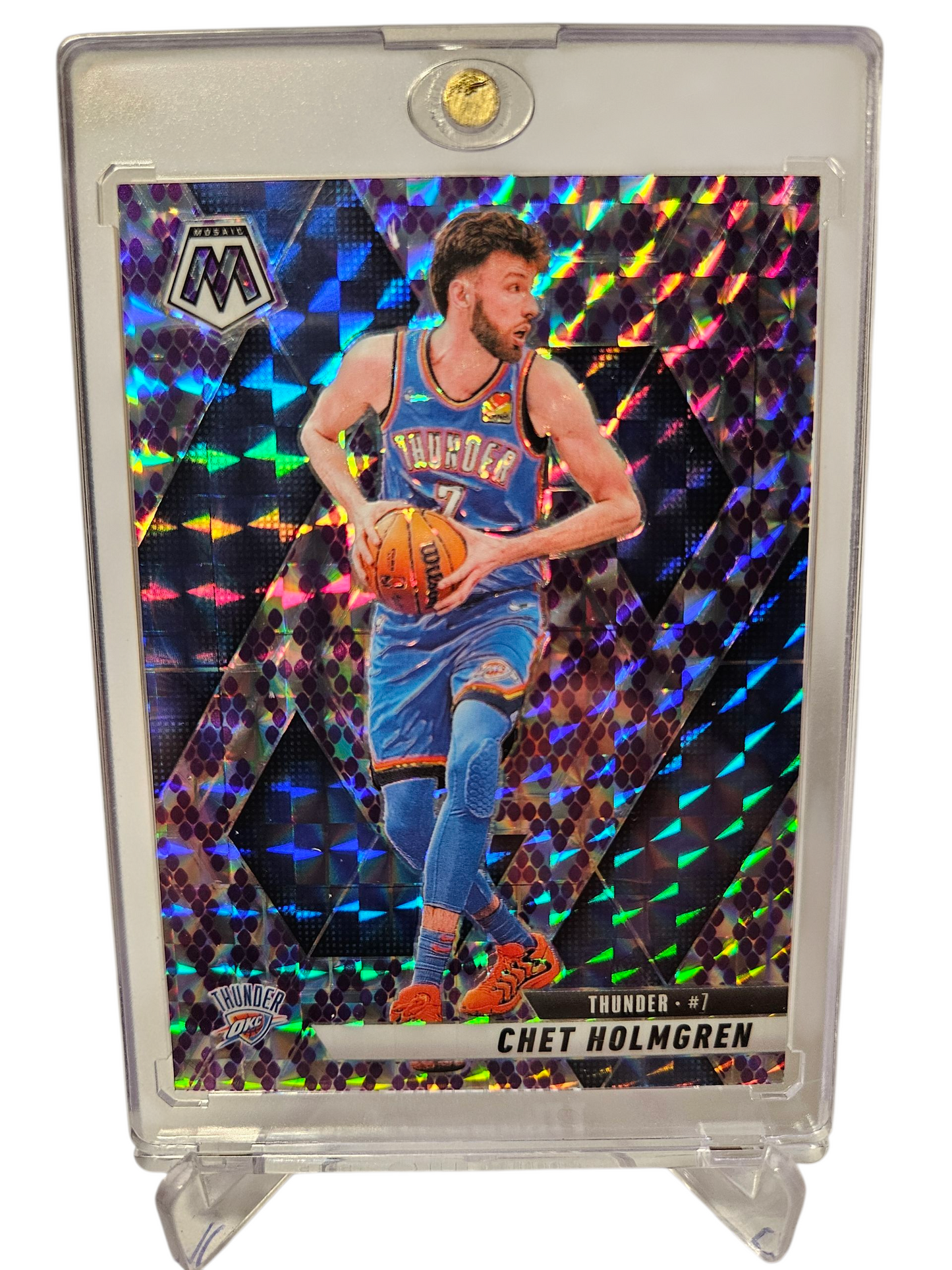 2024-25 Panini Mosaic #63 Chet Holmgren Purple Snakeskin Mosaic Prizm SSP 11/24