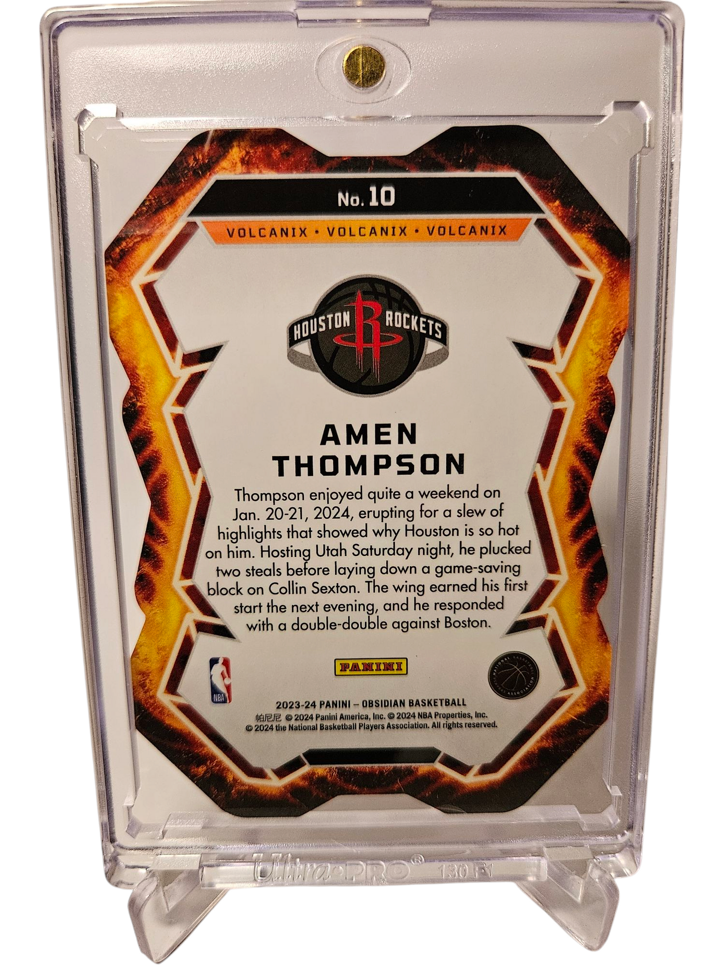 2023-24 Panini Obsidian #10 Amen Thompson Volcanix Die Cut Case Hit SSP