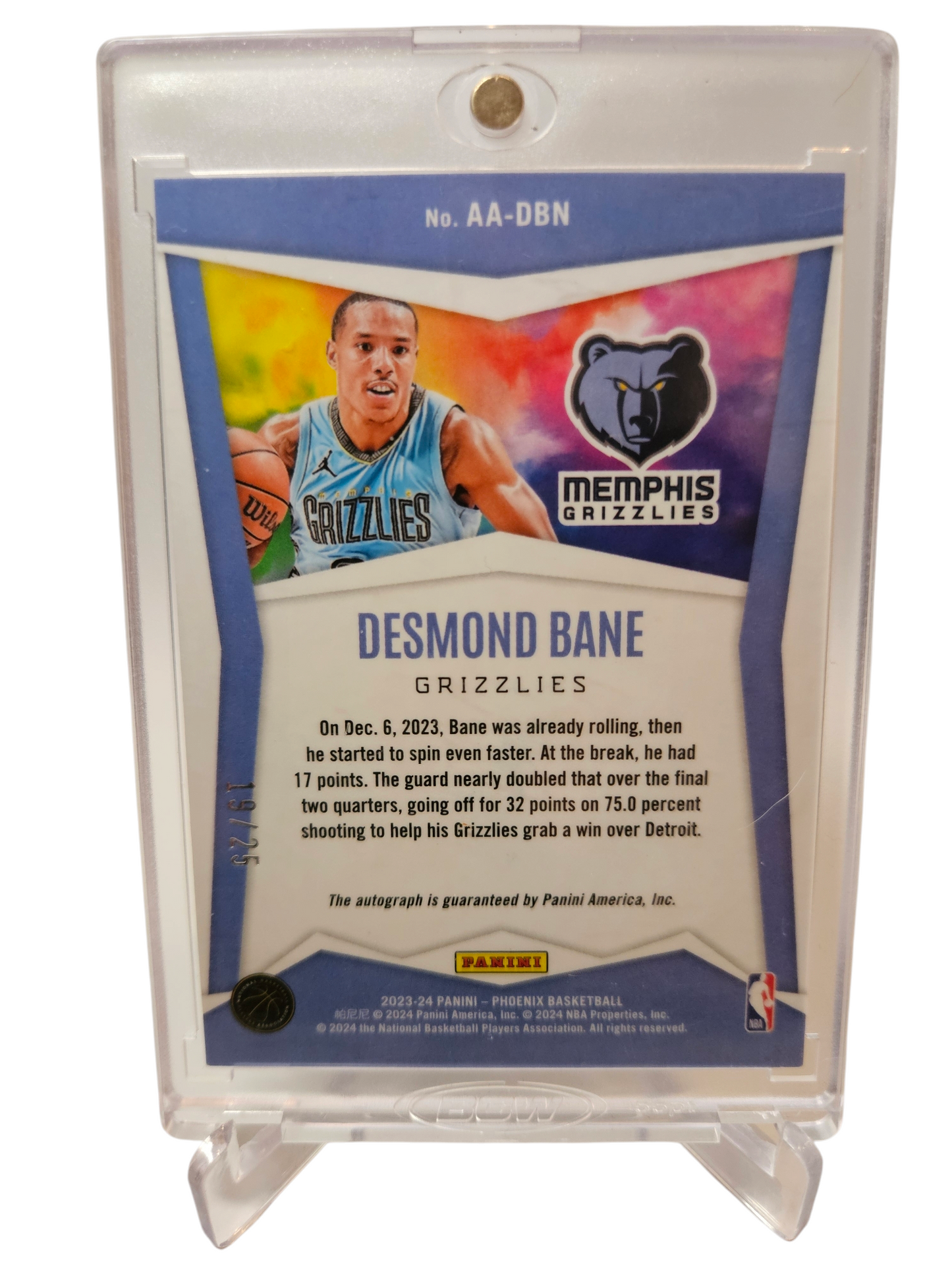 2023-24 Panini Phoenix #AA-DBN Desmond Bane Ascension Autograph 19/25