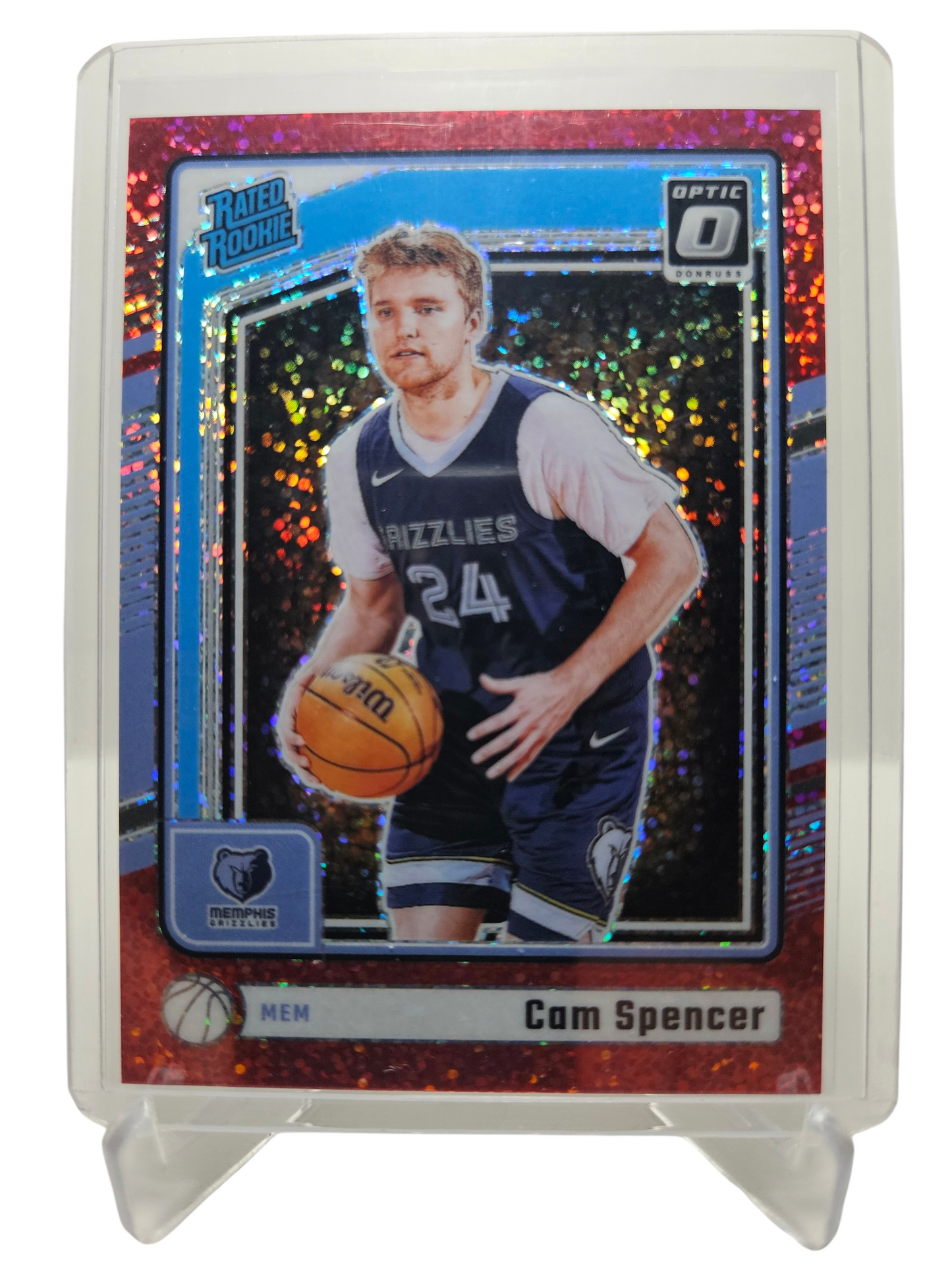 2024-25 Panini Donruss Optic (Sparkle Pack) #269 Cam Spencer Rated Rookie Red Sparkle Prizm