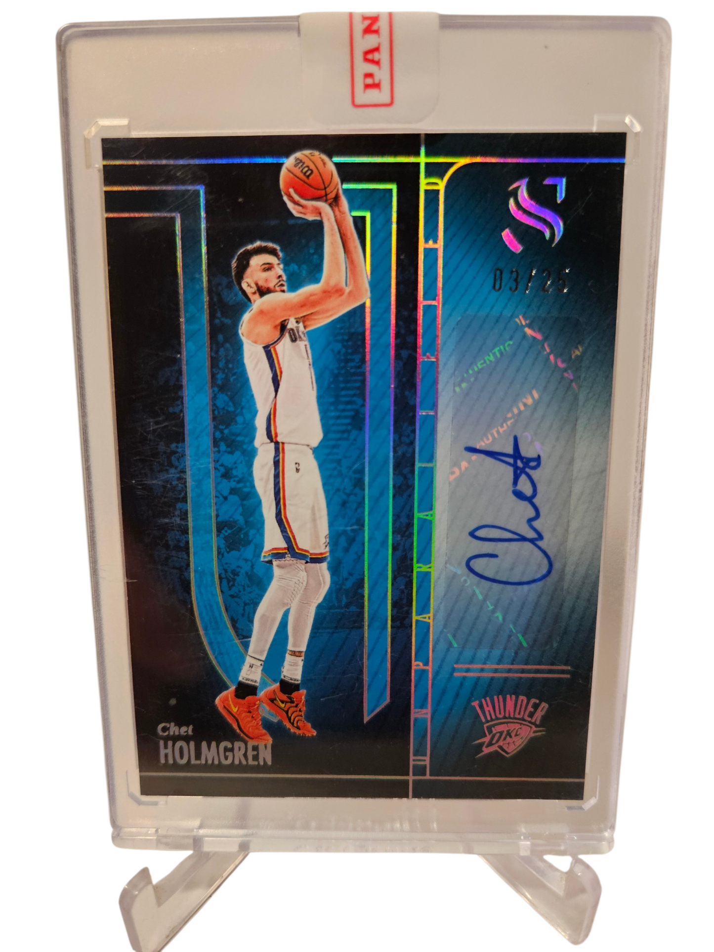 2024-25 Panini Silhouette #UNP-HOL Chet Holmgren Blue Autograph 03/25