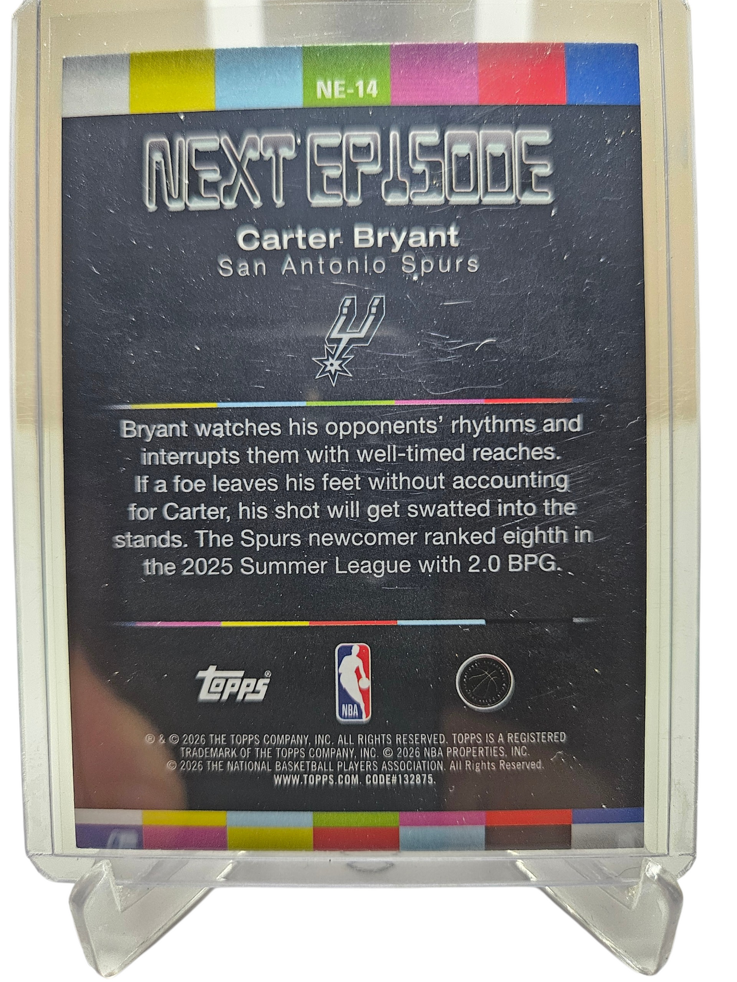 2025-26 Topps Hoops #NE-14 Carter Bryant Rookie Card Next Episode