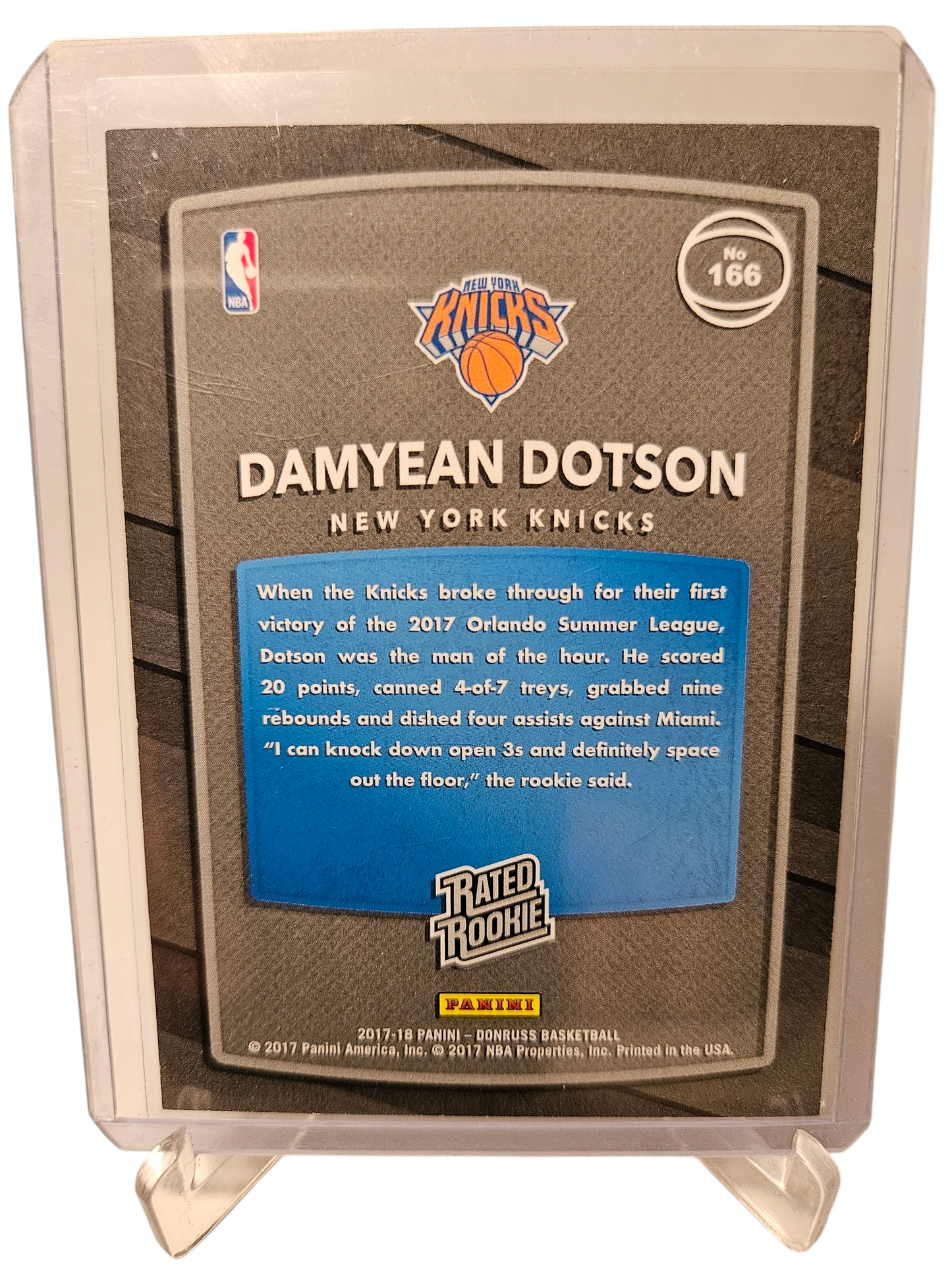 2017-18 Panini Donruss #166 Damyean Dotson Rookie Card 182/199