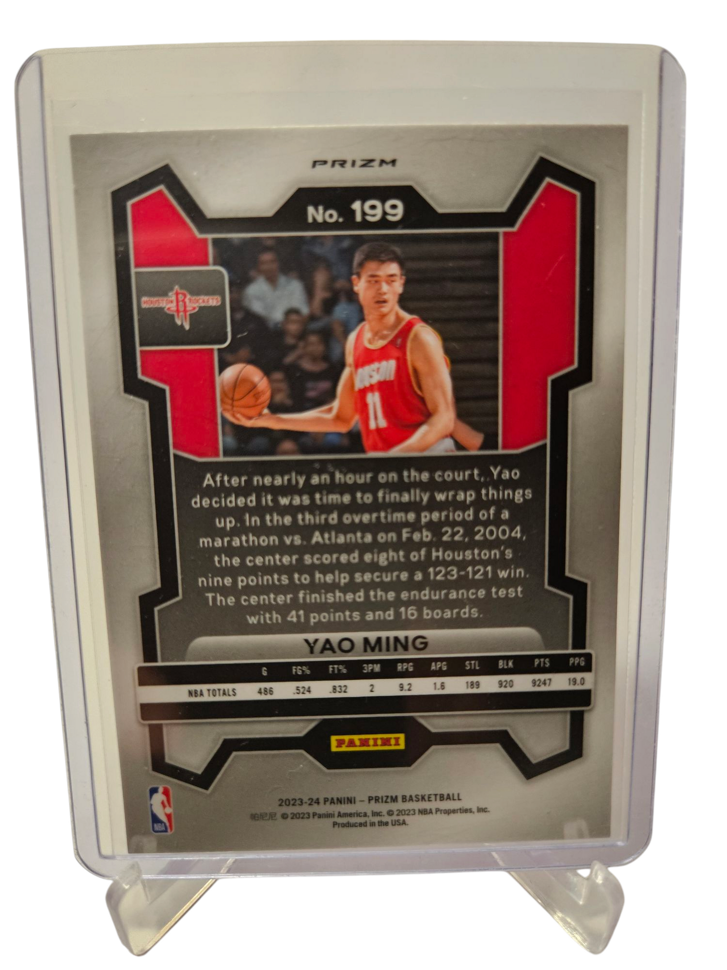 2024-25 Panini Prizm #198 Yao Ming Pink Cracked Ice Prizm
