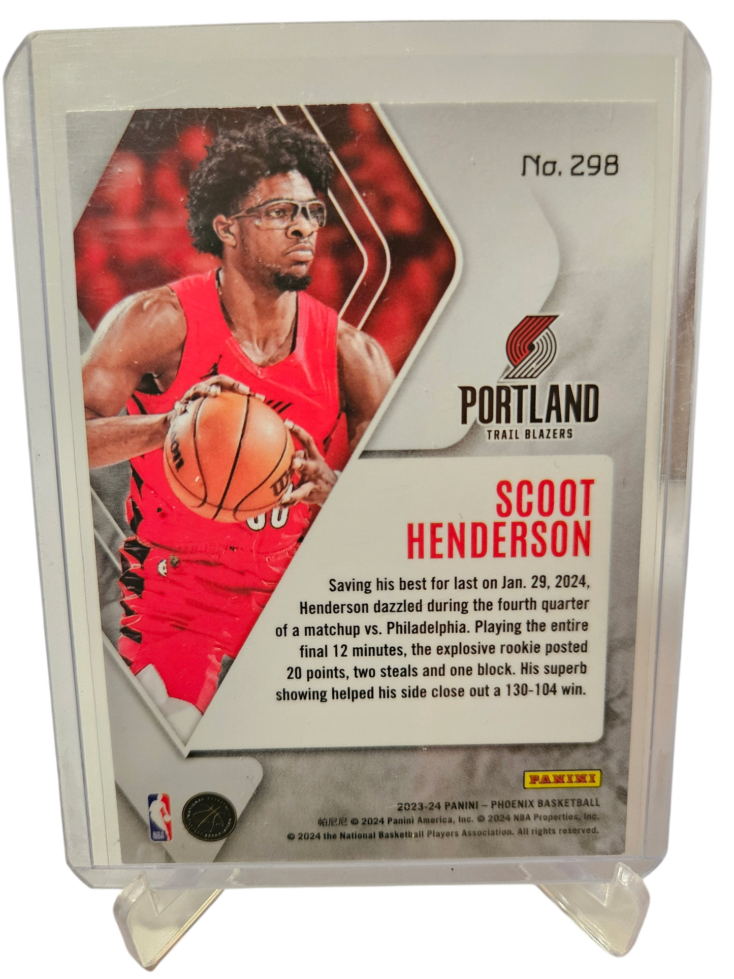 2023-24 Panini Phoenix #298 Scoot Henderson Rookie Card