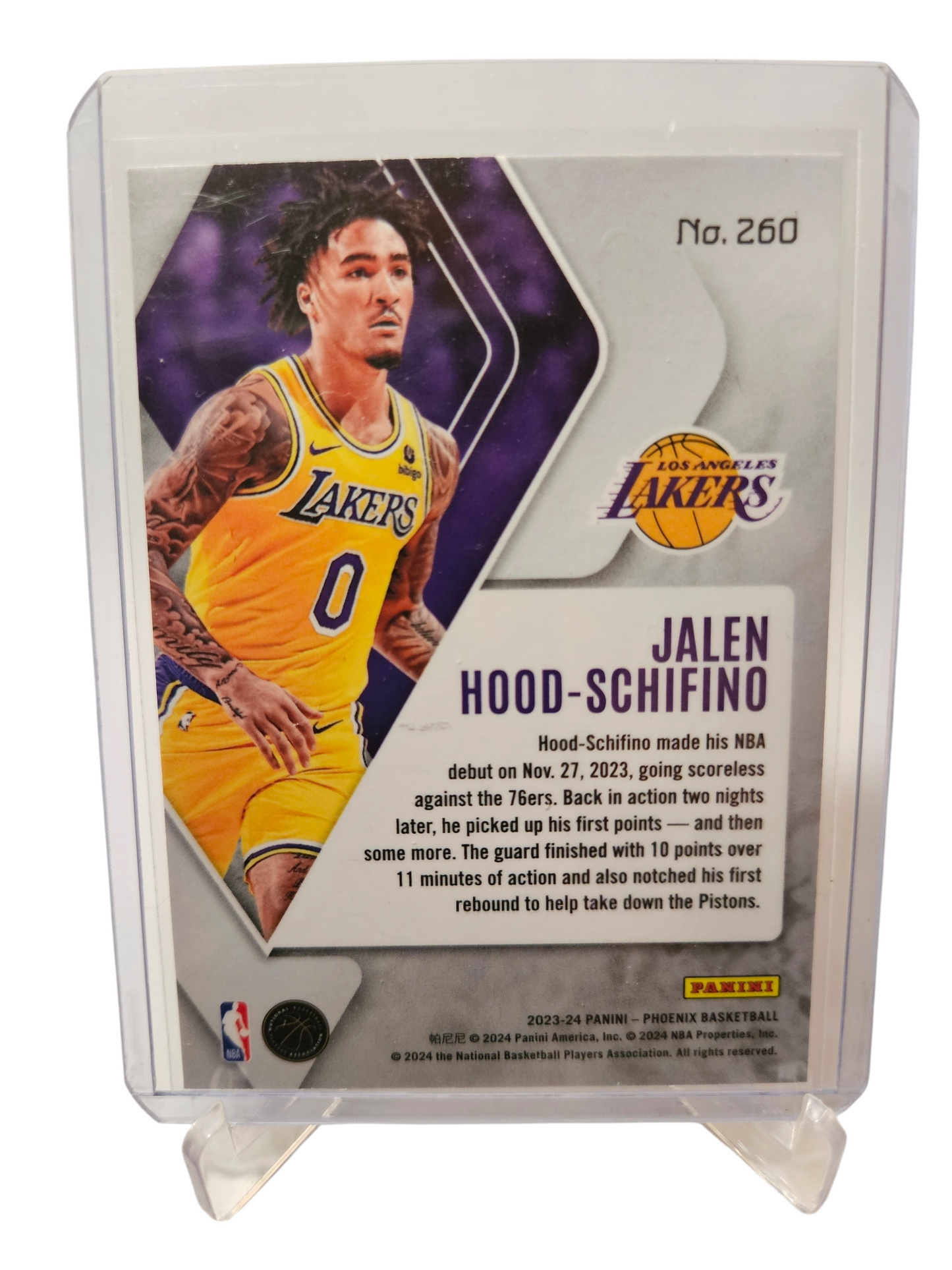 2023-24 Panini Phoenix #260 Jalen Hood-Schifino Rookie Card