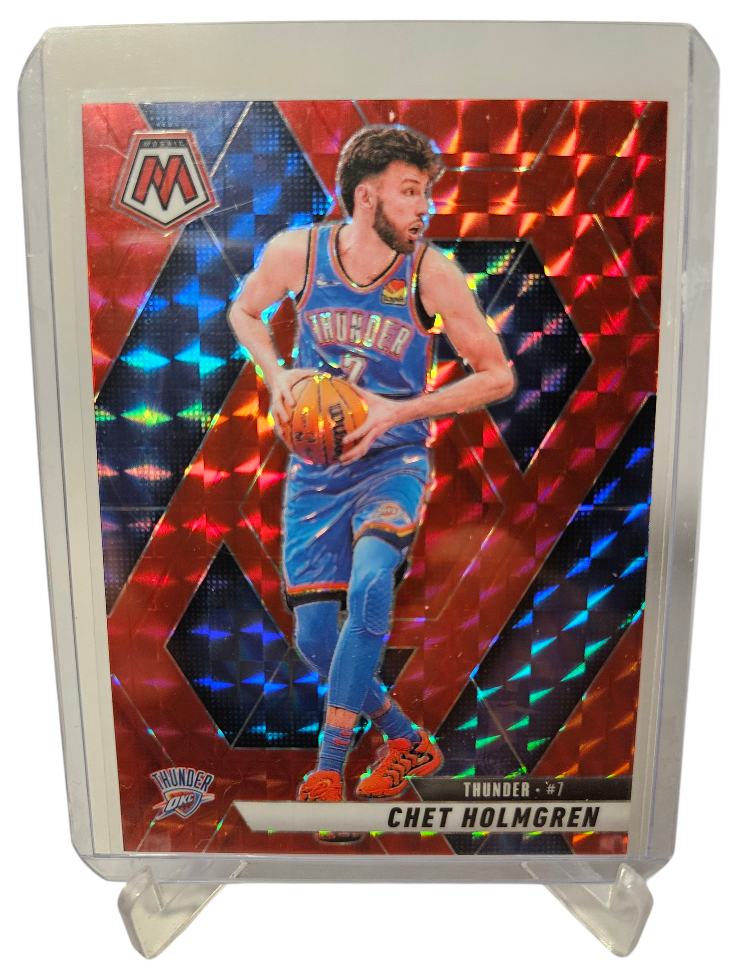 2024-25 Panini Mosaic #63 Chet Holmgren Red Mosaic Prizm