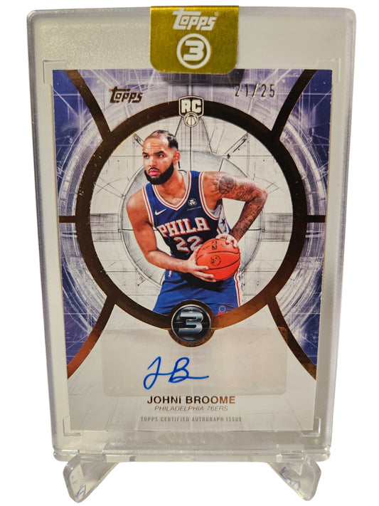 2025 Topps 3 #125 John Broome Rookie Card Autograph 21/25