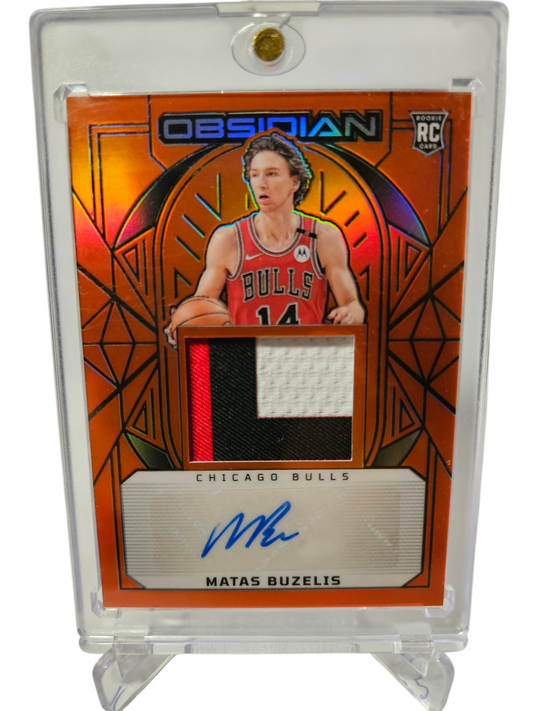 2024-25 Panini Obsidian #228 Matas Buzelis RPA Rookie Card Autograph Orange 53/99