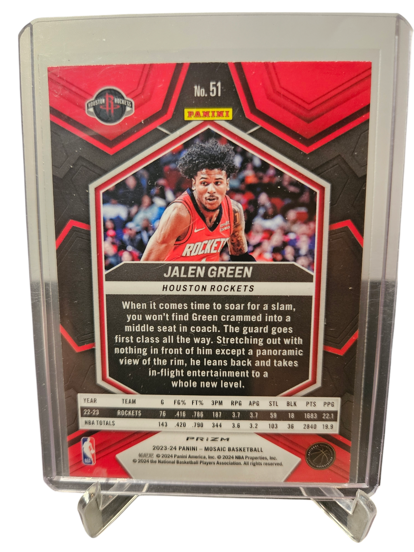 2023-24 Panini Mosaic #51 Jalen Green Fastbreak Prizm