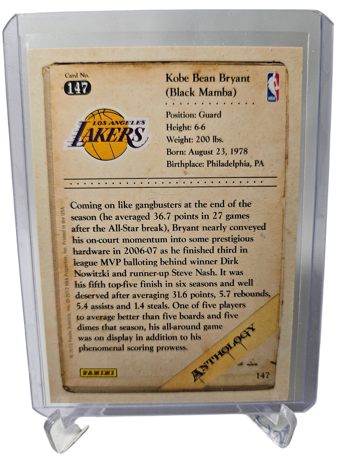 2012 Panini #147 Kobe Bryant Anthology