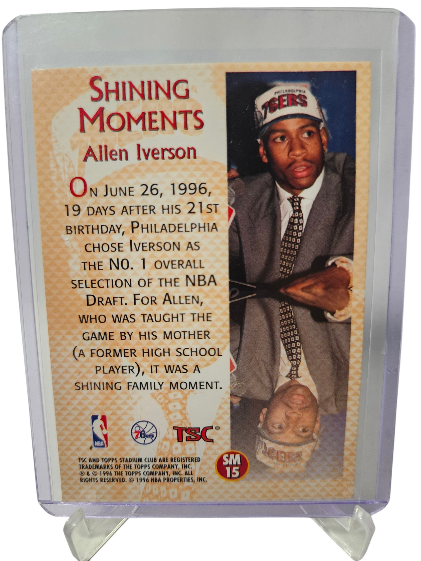 1996-97 Topps Stadium Club #SM15 Allen Iverson Rookie Card Shining Moments