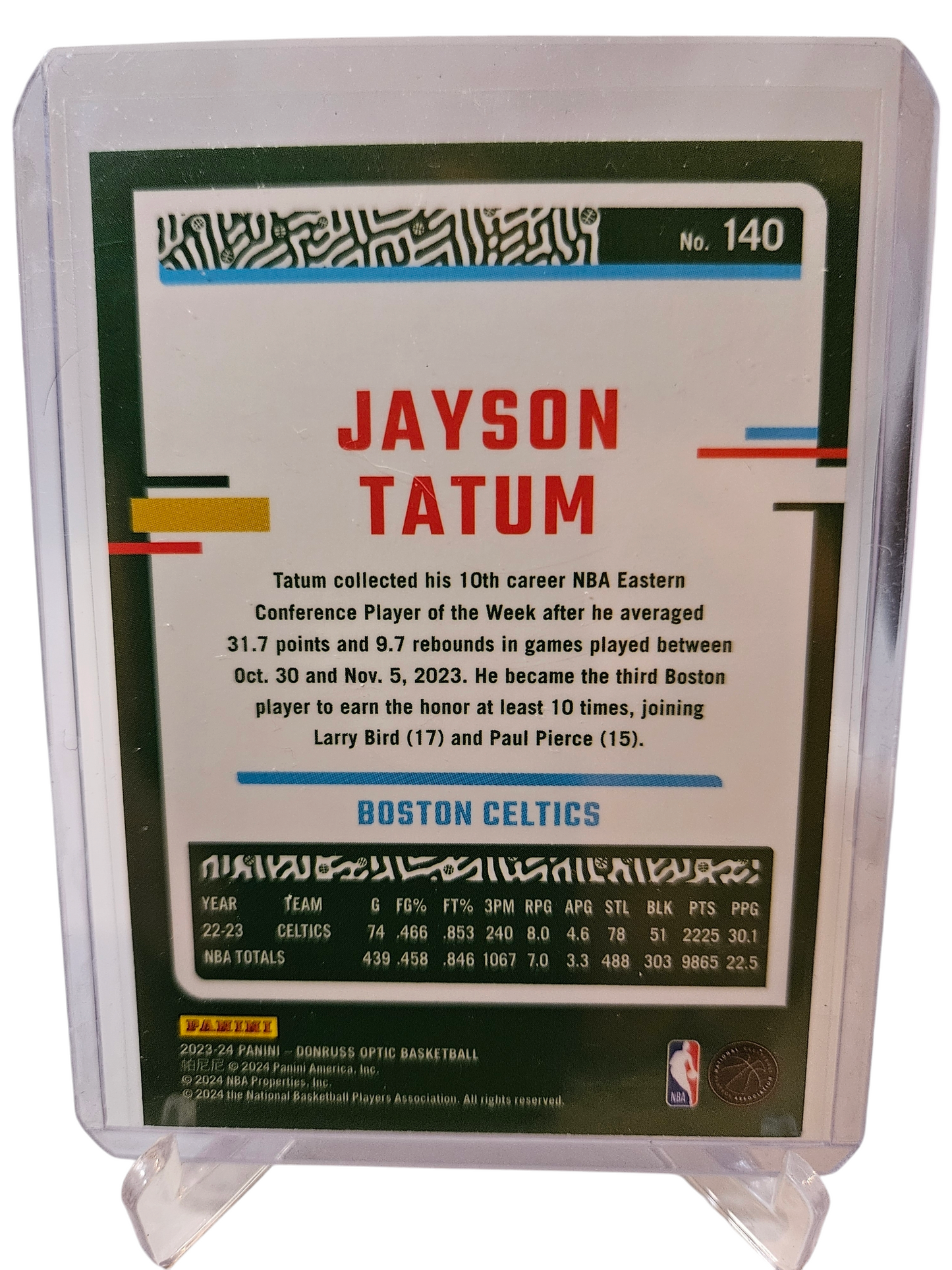 2023-24 Panini Donruss Optic #140 Jayson Tatum