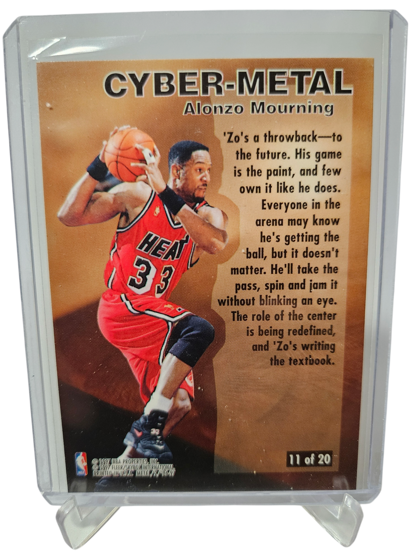 1996-97 Fleer Metal #11 of 20 Alonzo Mourning Cyber-Metal