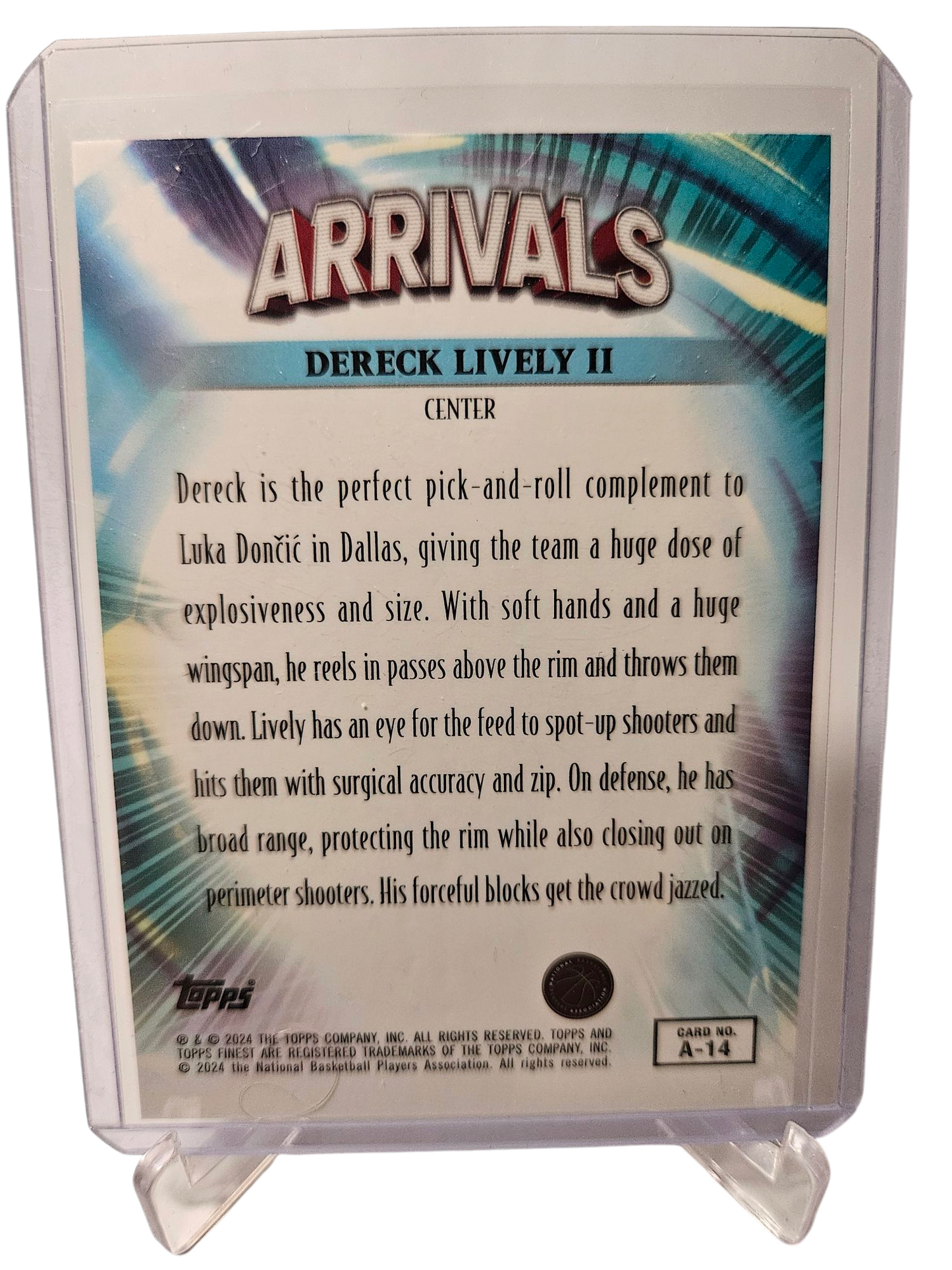 2023-24 Topps Finest #A-14 Dereck Lively II Rookie Card Arrivals