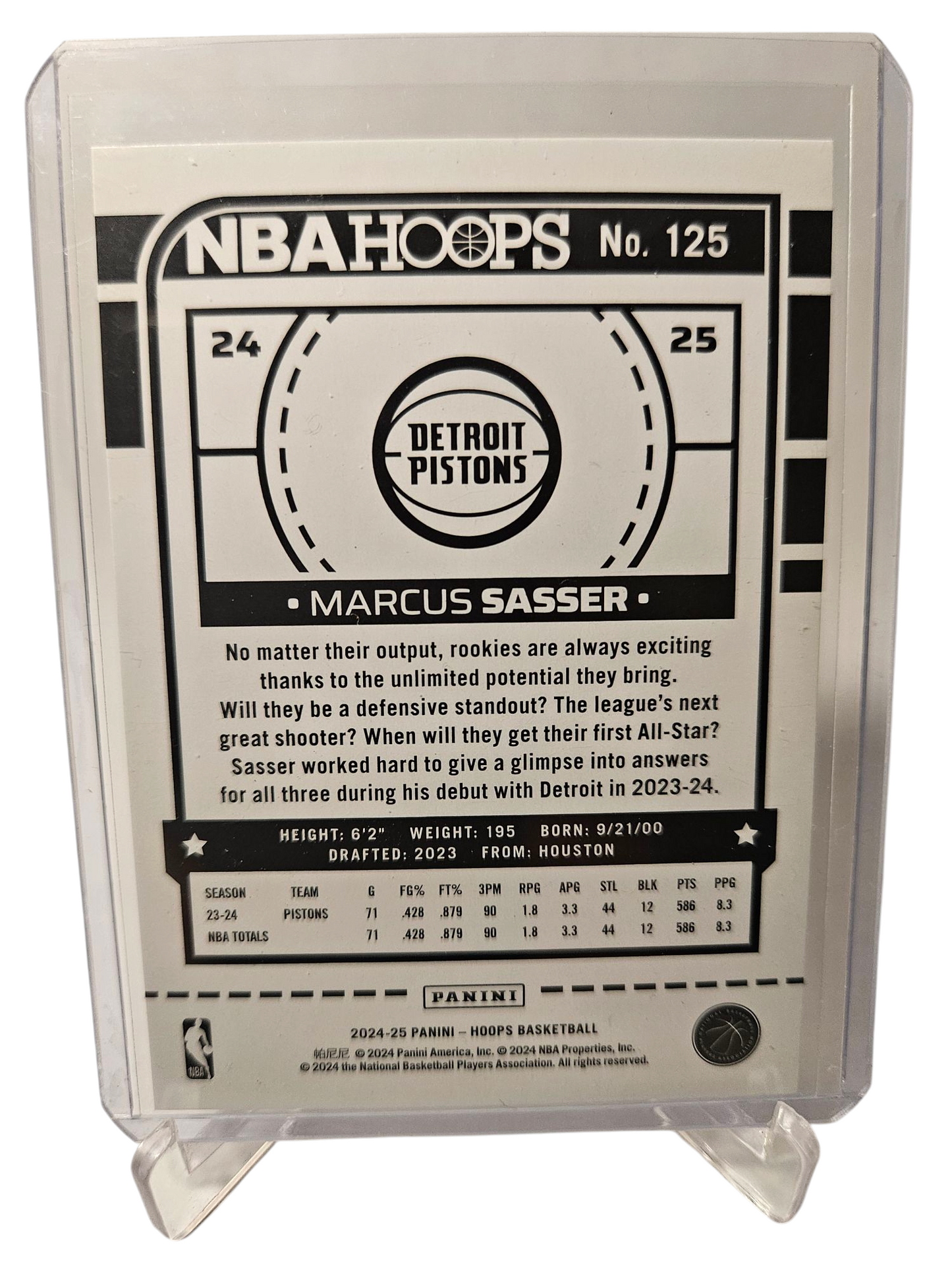 2024-25 Panini Hoops #125 Marcus Sasser Orange Holo 112/149