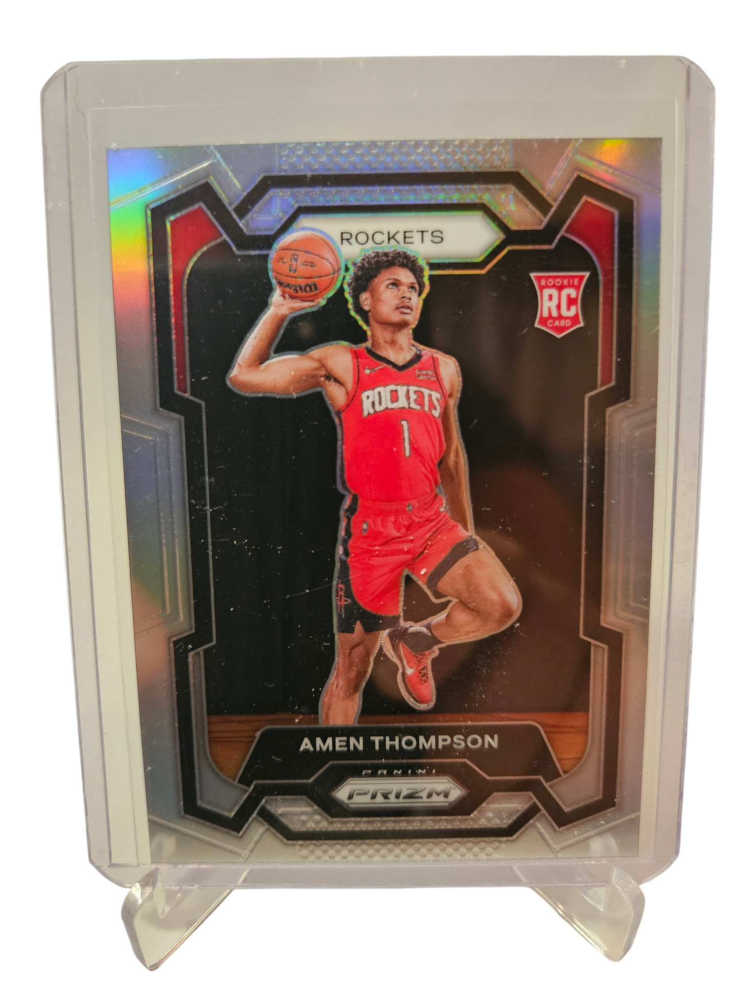 2023-24 Prizm #150 Amen Thompson Rookie Card Silver Prizm