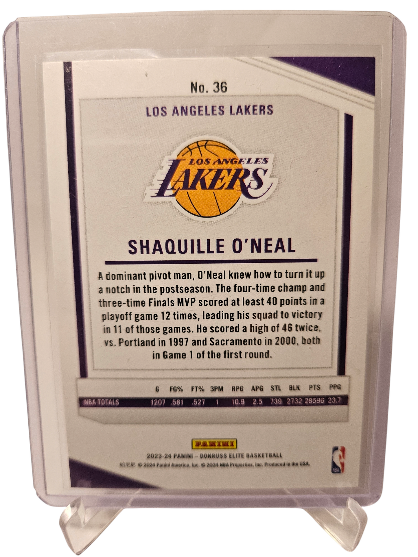 2023-24 Panini Donruss Elite #36 Shaquille O'Neal International Red 74/88