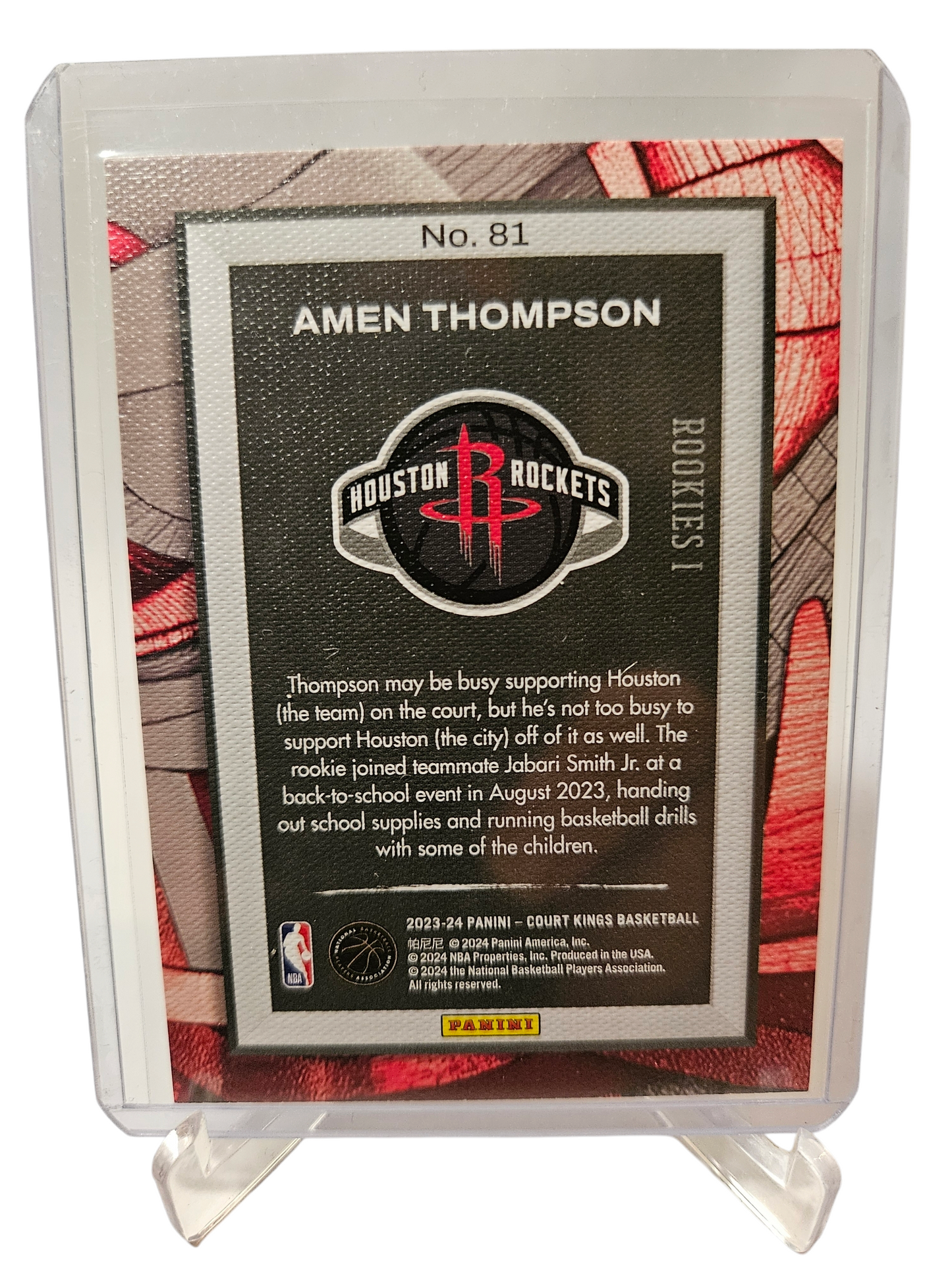 2023-24 Panini Court Kings #81 Amen Thompson Rookies 1