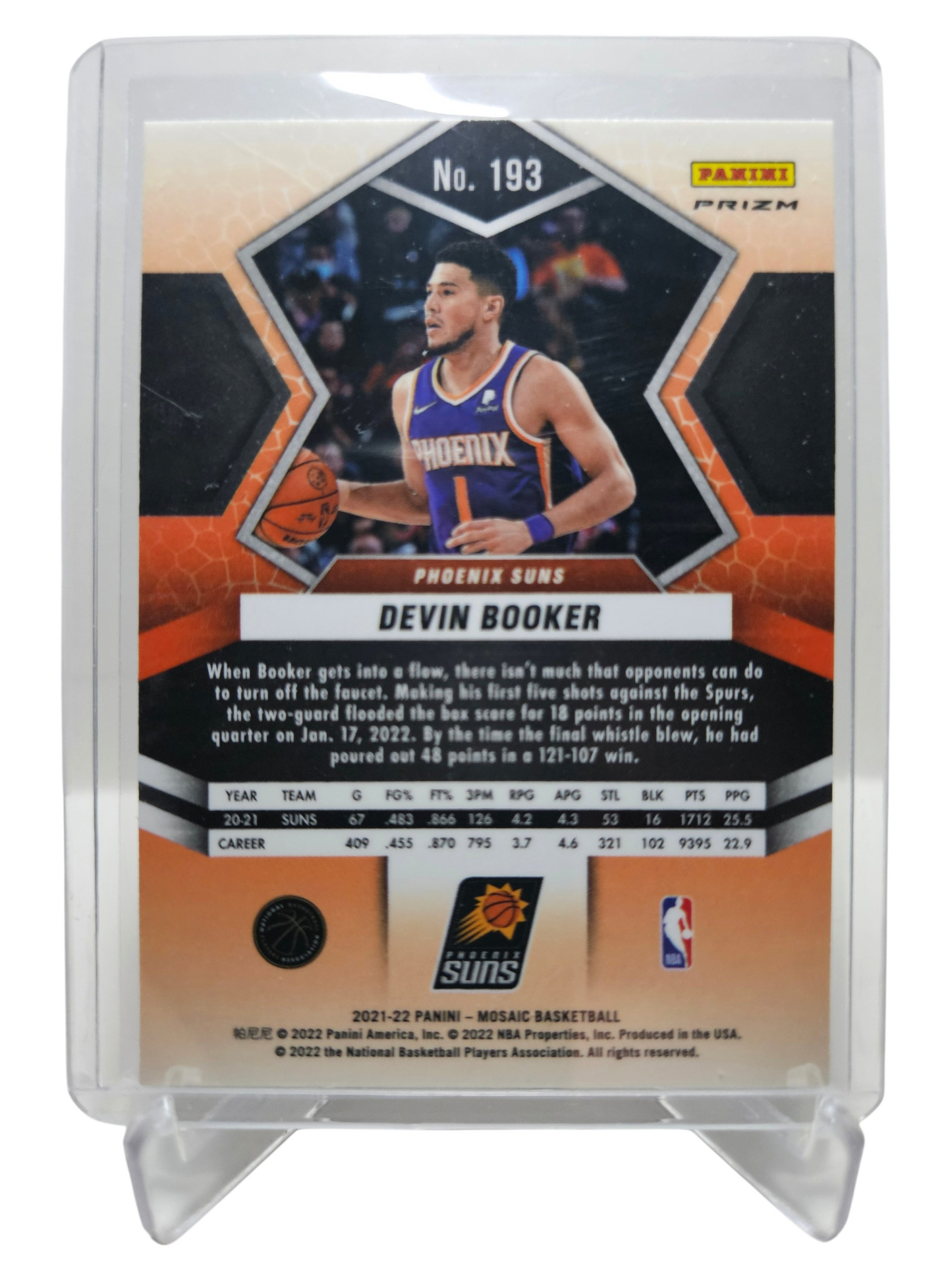 2021-23 Panini Mosaic #193 Devon Booker Red Mosaic Prizm