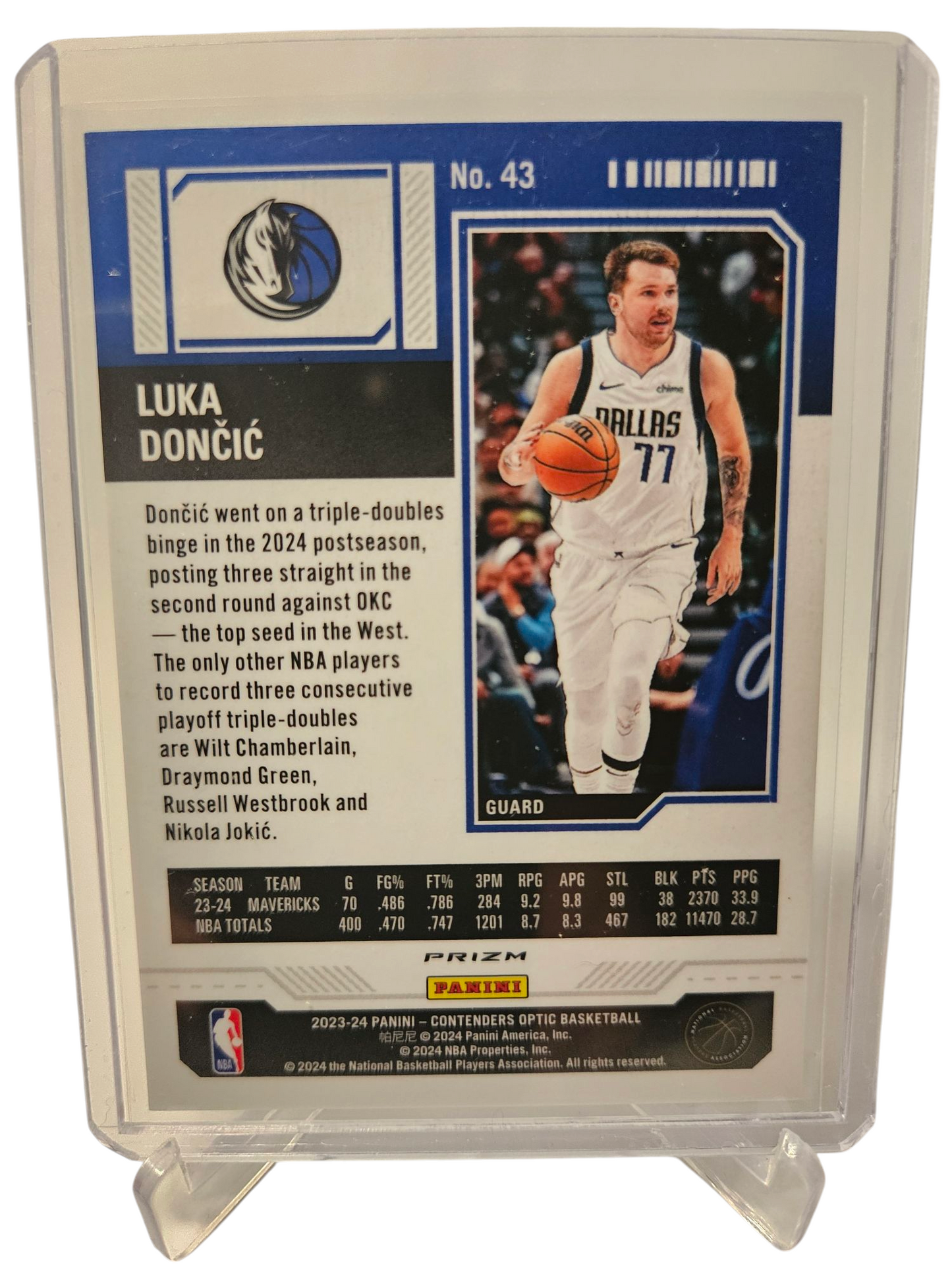 2023-24 Panini Contenders Optic #43 Luka Doncic Season Ticket Red Scope SP