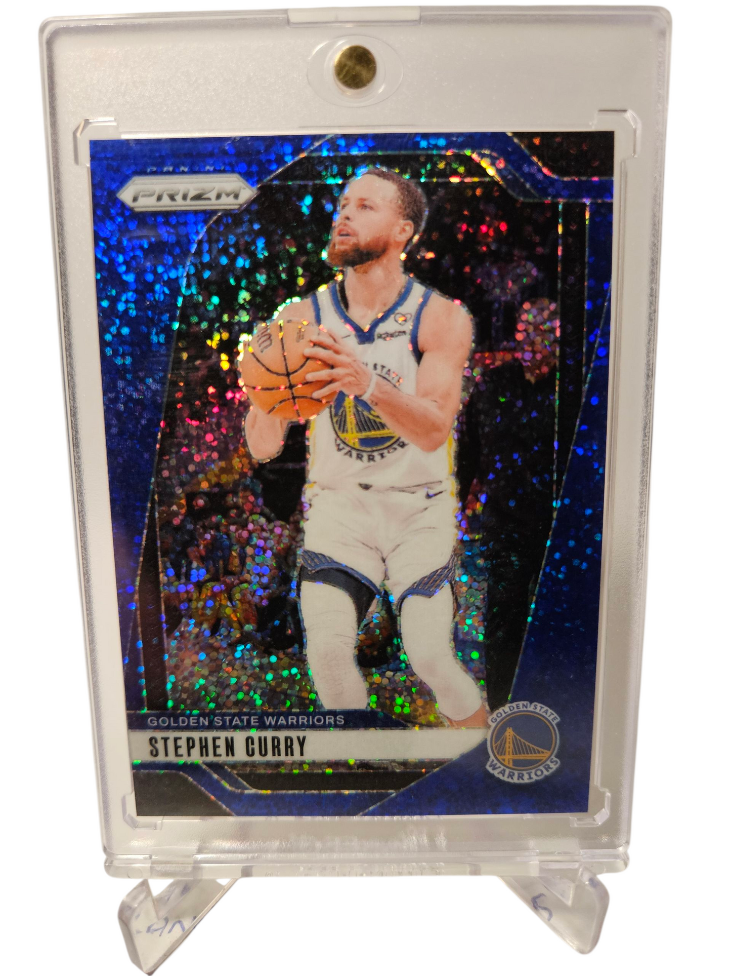 2024-25 Panini Prizm #134 Stephen Curry Blue Sparkle Prizm 020/144 (Rare)