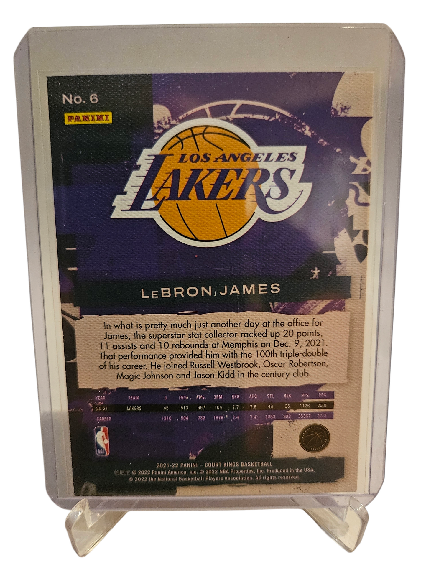 2021-22 Panini Court Kings #6 Lebron James