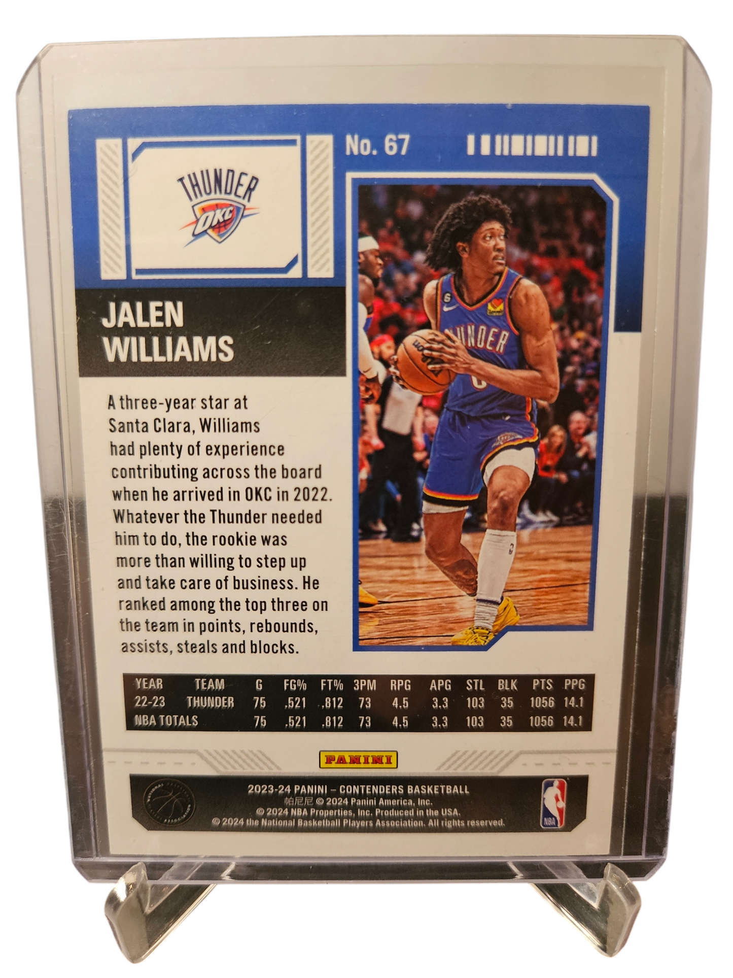 2023-24 Panini Contenders #67 Jalen Williams Game Ticket Blue 36/49