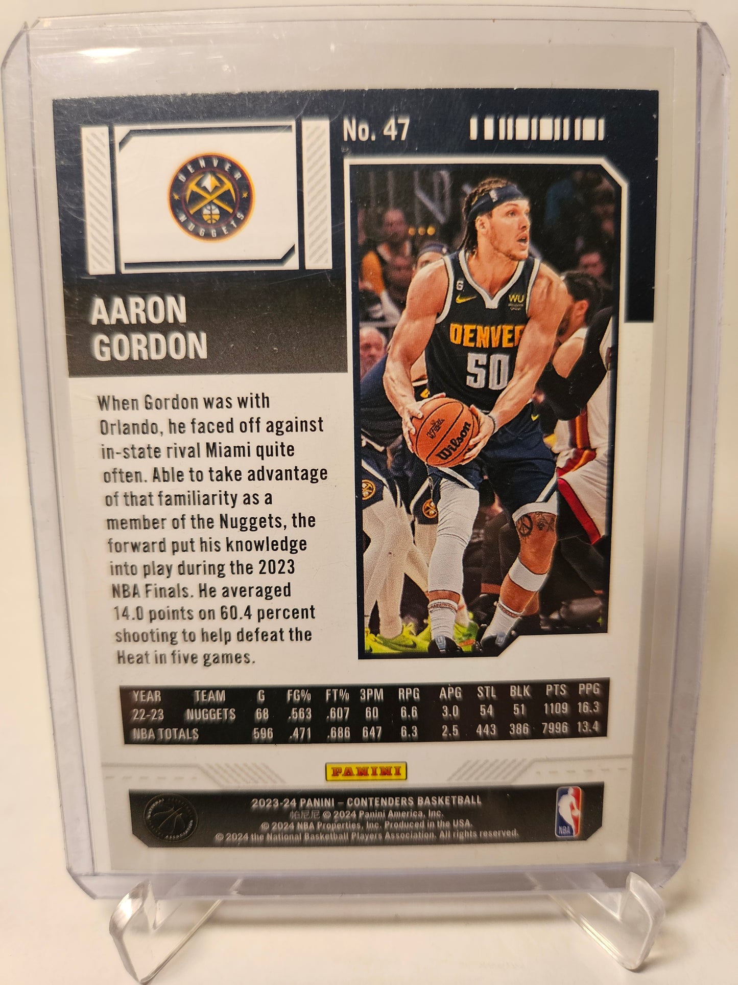 2023-24 Panini Contenders #47 Aaron Gordon Season Ticket