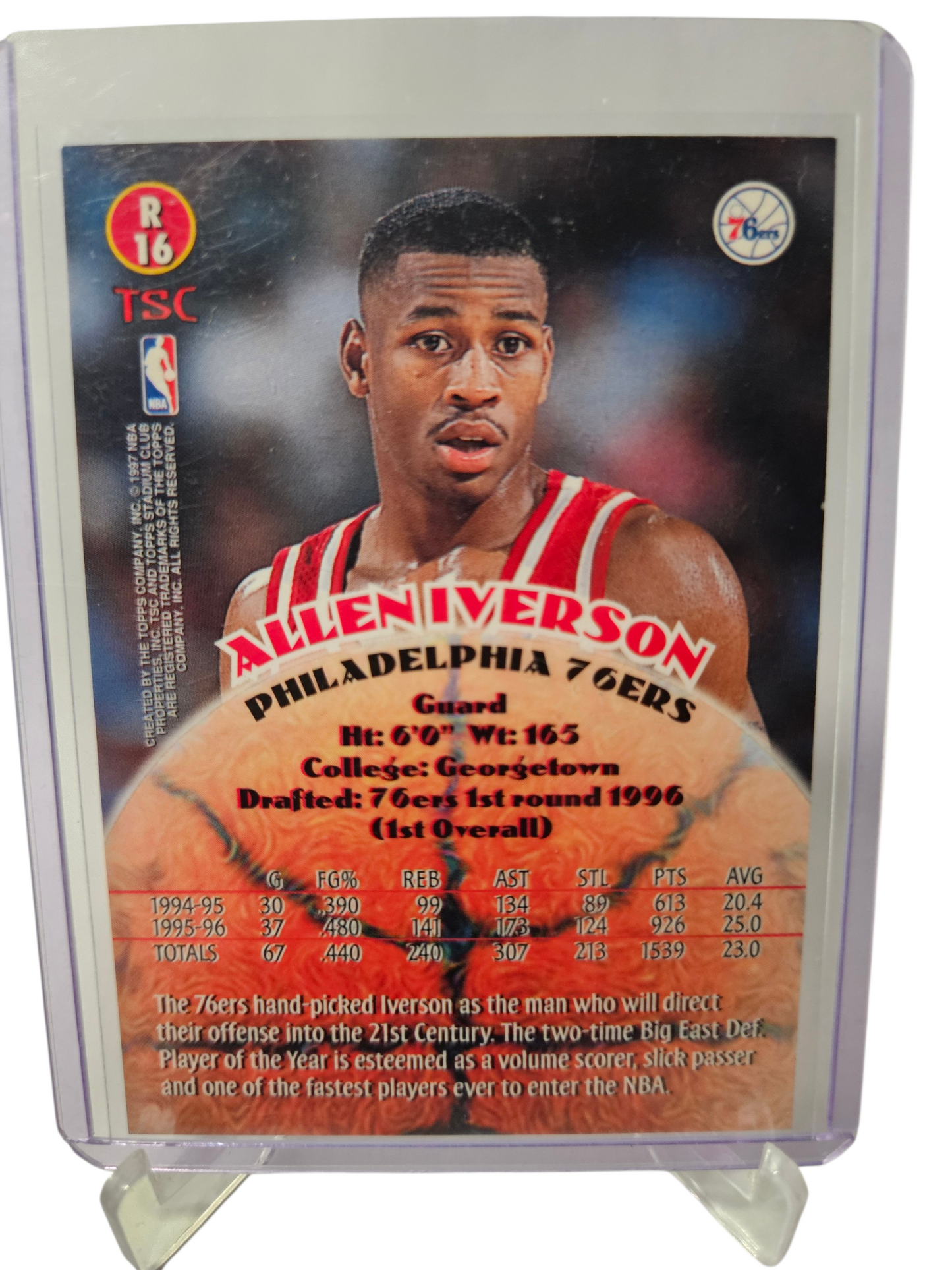 1996-97 Topps Stadium Club #R16 Allen Iverson Rookie Card