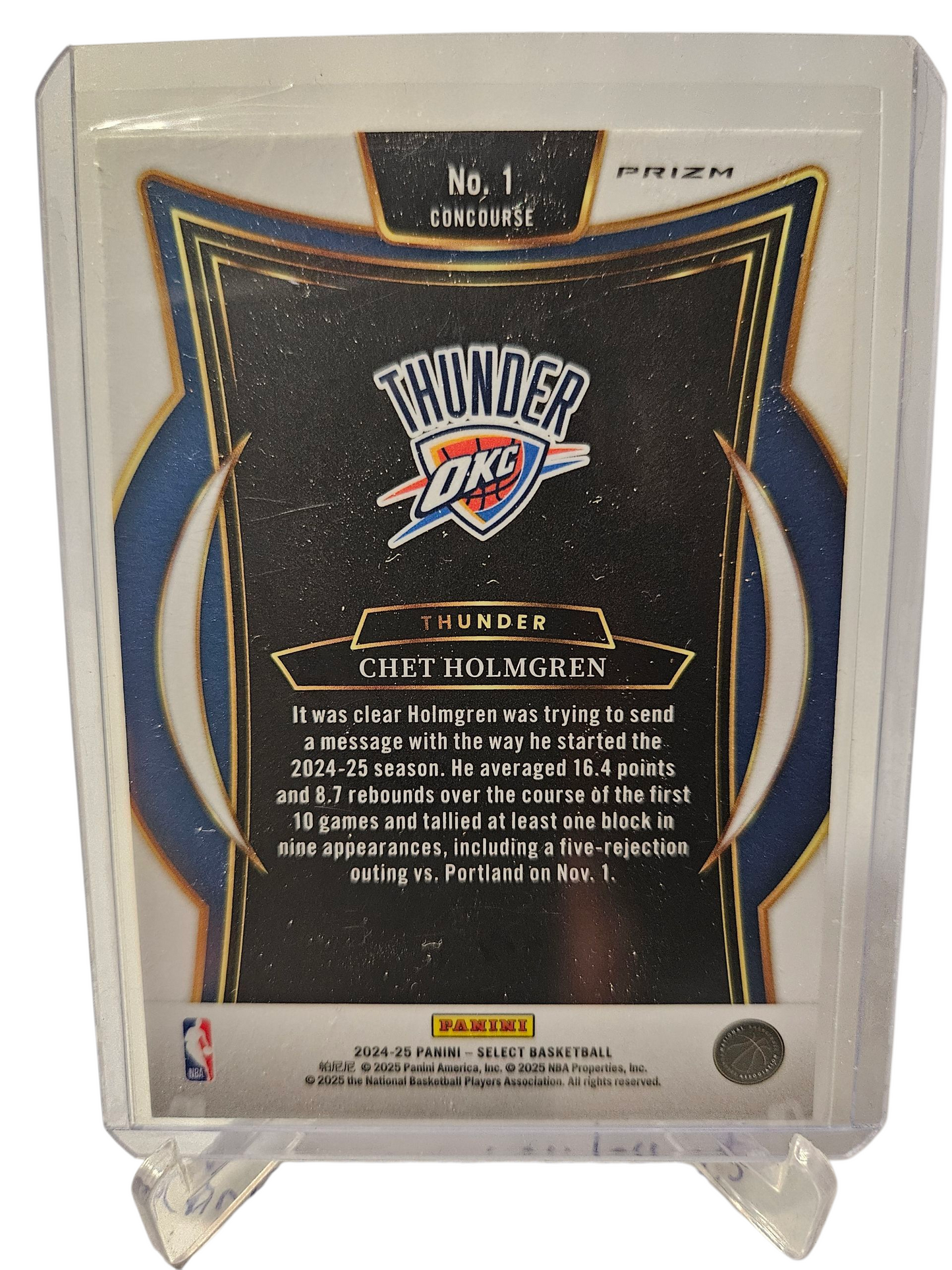 2024-25 Panini Select #1 Chet Holmgren Silver Prizm