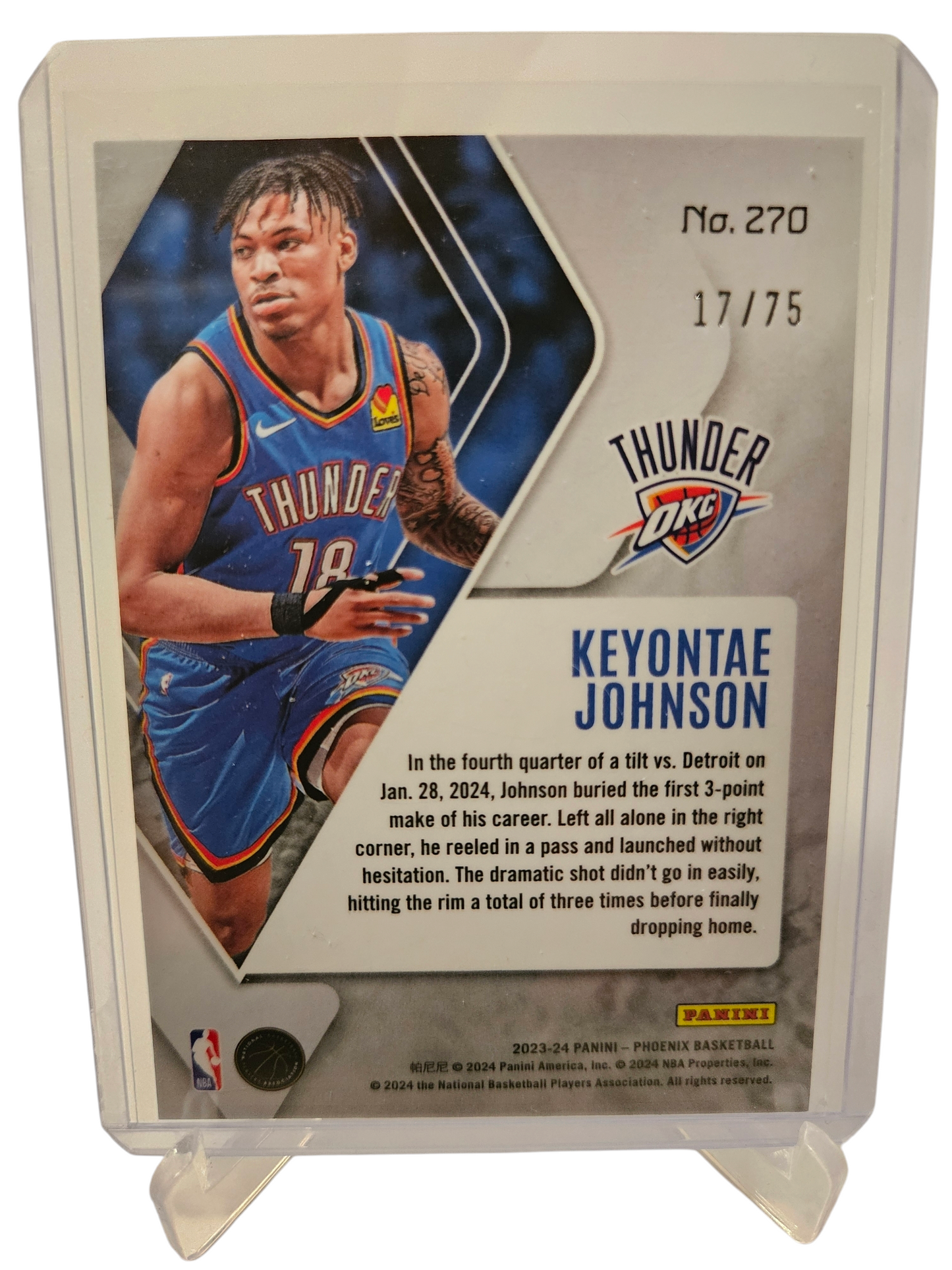 2023-24 Panini Phoenix #270 Keyonte Johnson Rookie Card Scope 17/75