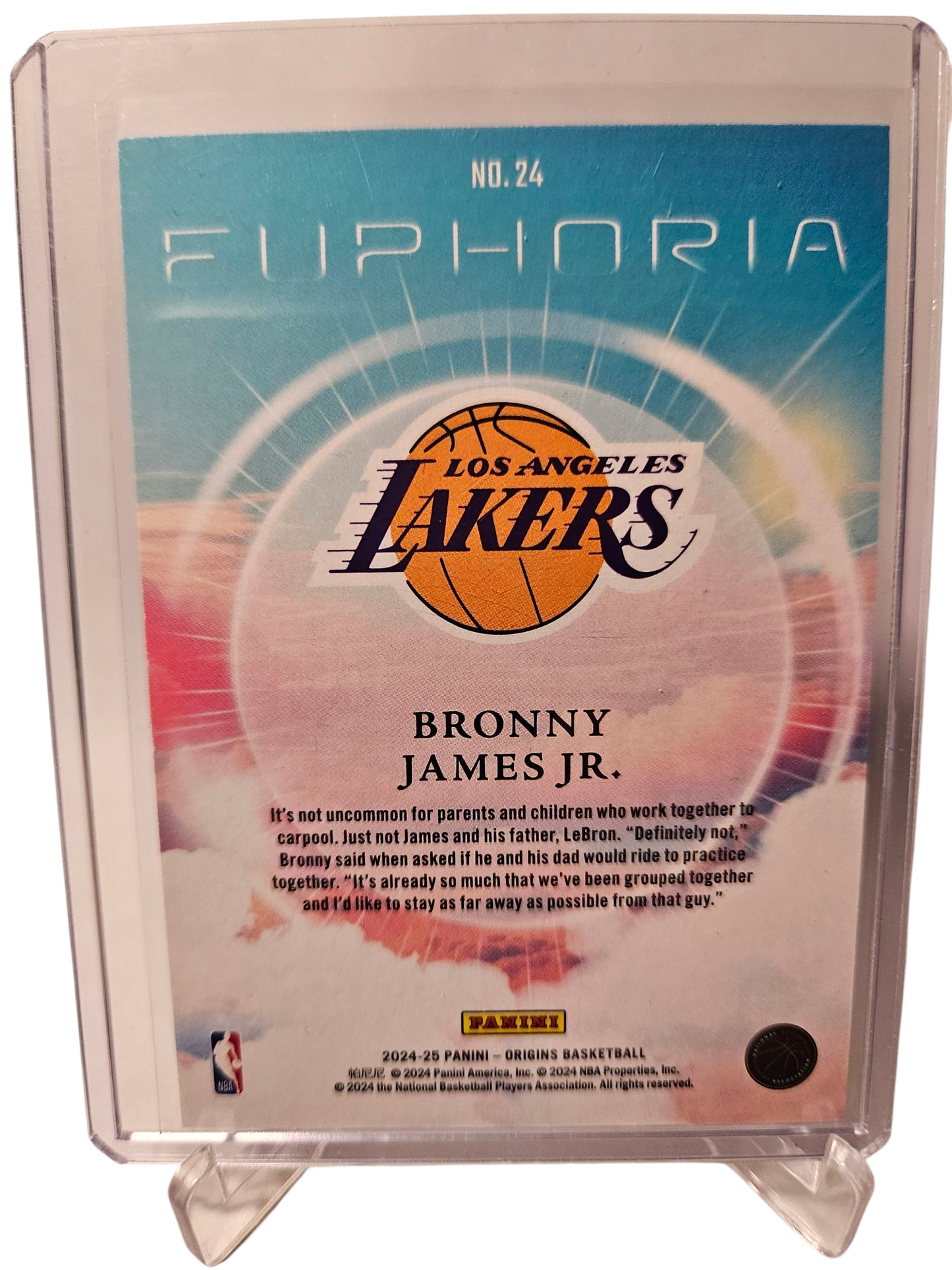 2024-25 Panini Origins #24 Bronny James JR Rookie Card Euphoria