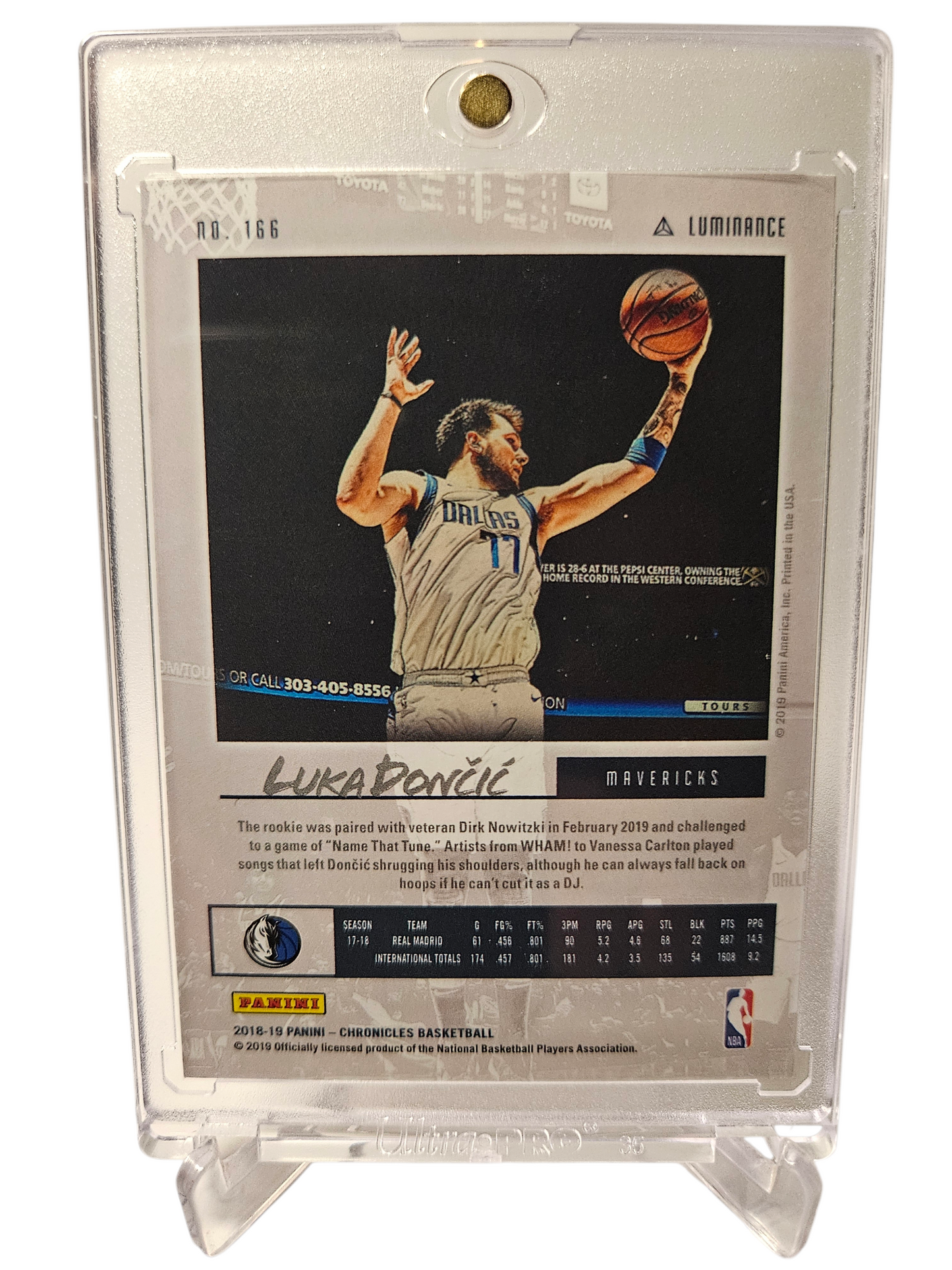 2018-19 Panini Chronicles #166 Luka Doncic Rookie Card Luminance