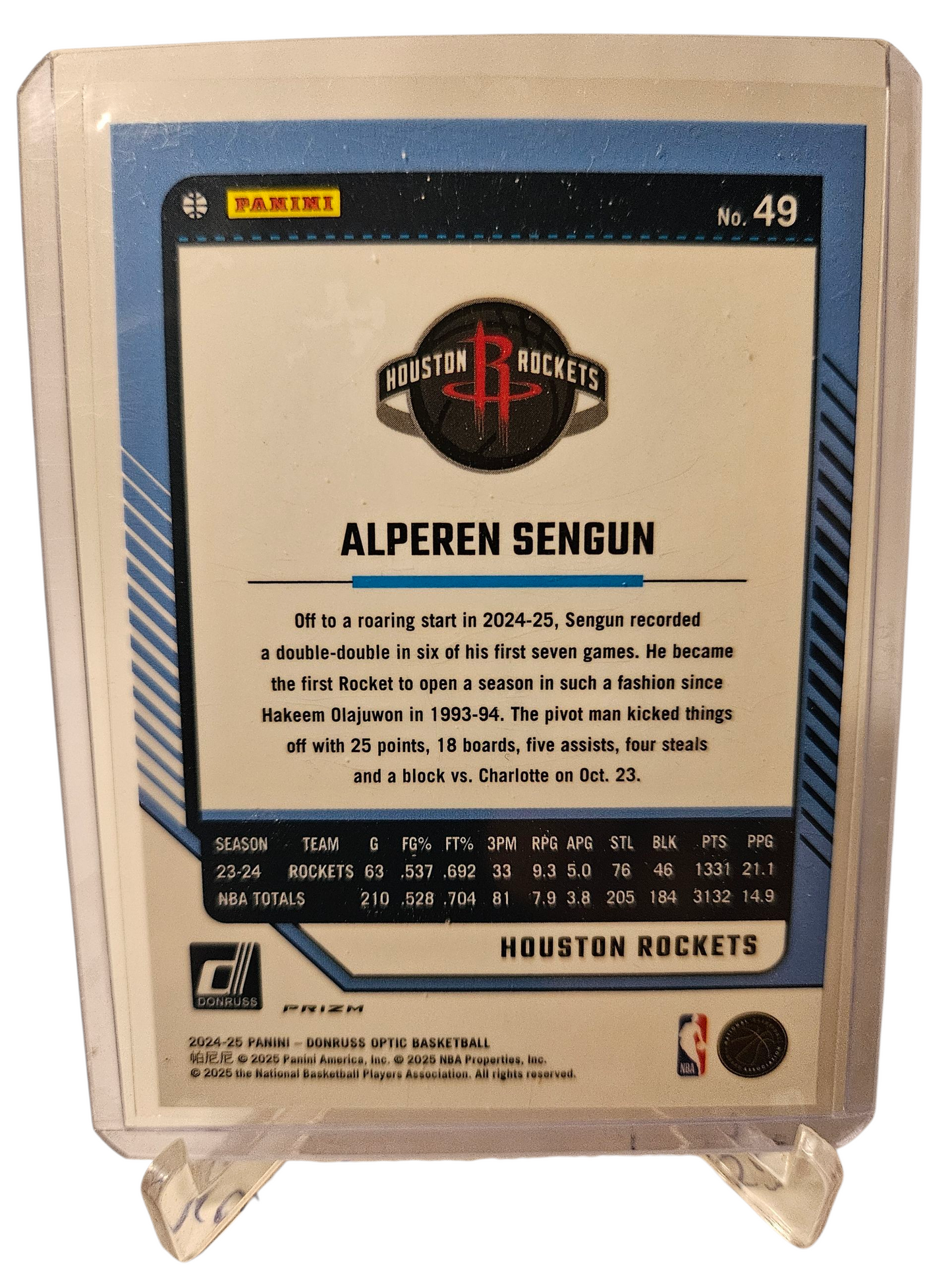 2024-25 Panini Donruss Optic #49 Alperen Sengun Purple Holo Prizm