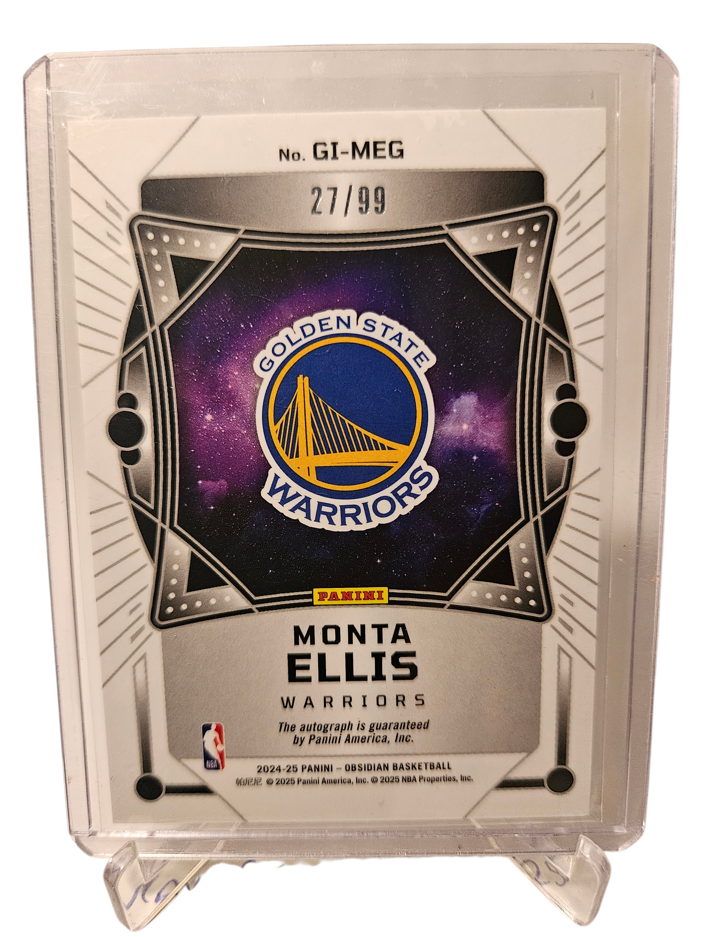 2024-25 Panini Obsidian #GI-MEG Monta Ellis Galaxy Ink Autograph Orange 27/99