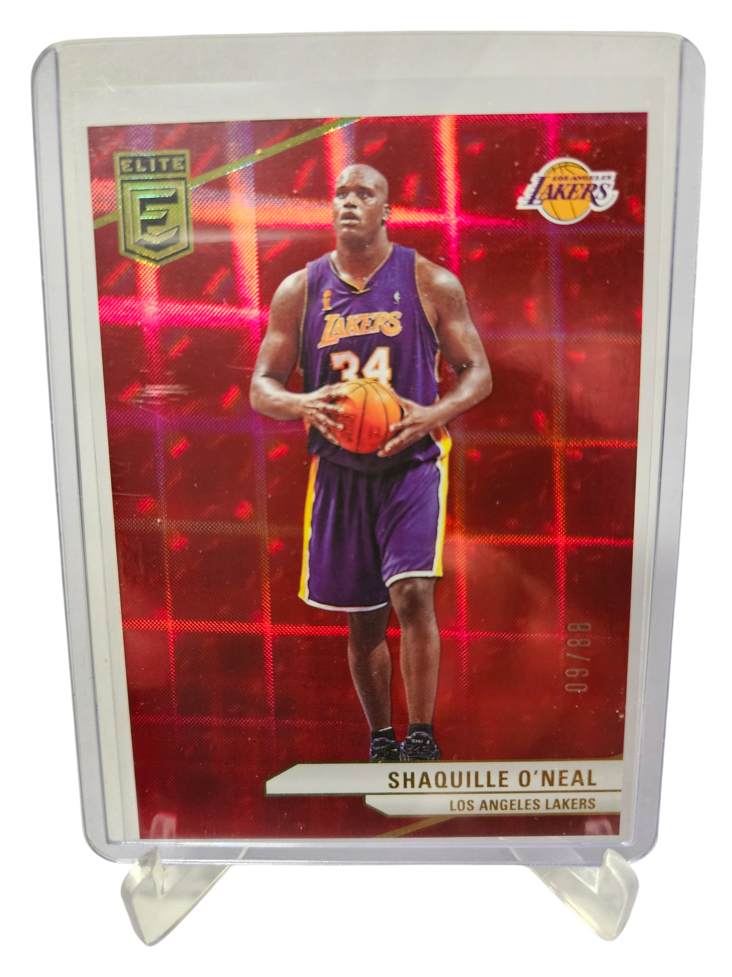 2023-24 Panini Donruss Elite #36 Shaquille O'Neal International Red 09/88